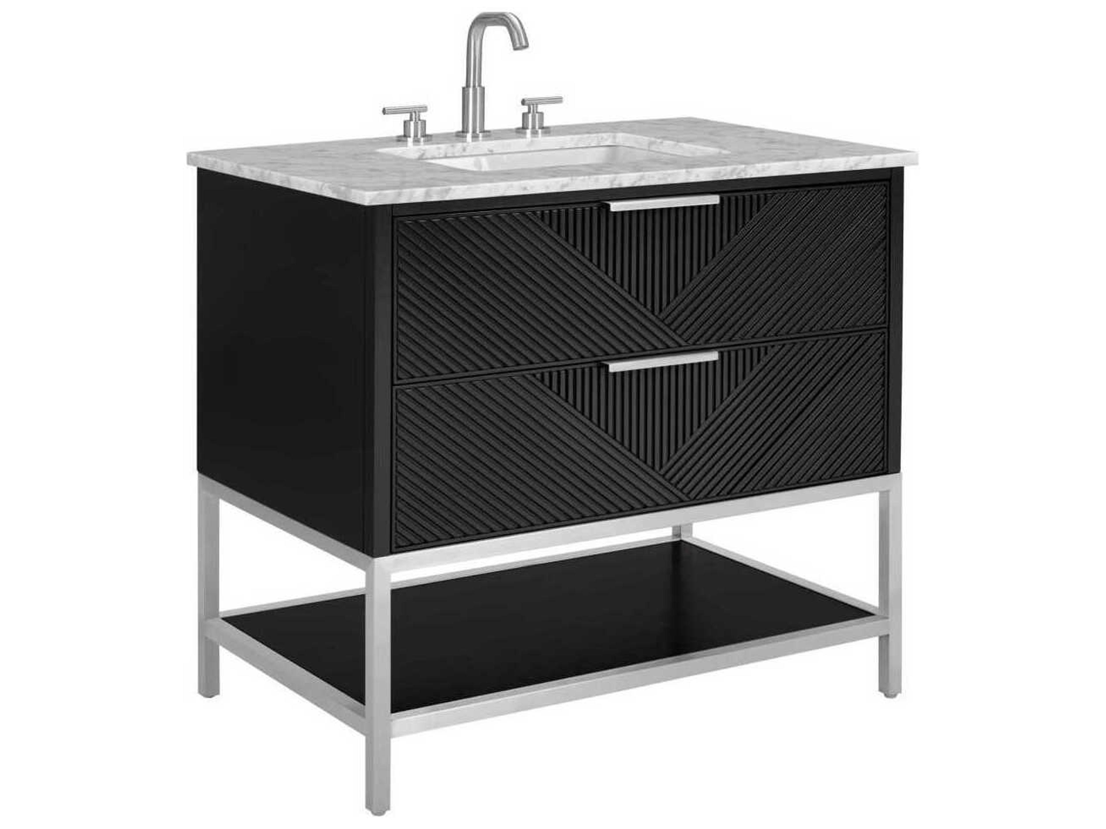 BEMMA Diamond 36" Charcoal Black Brushed Nickel Vanity