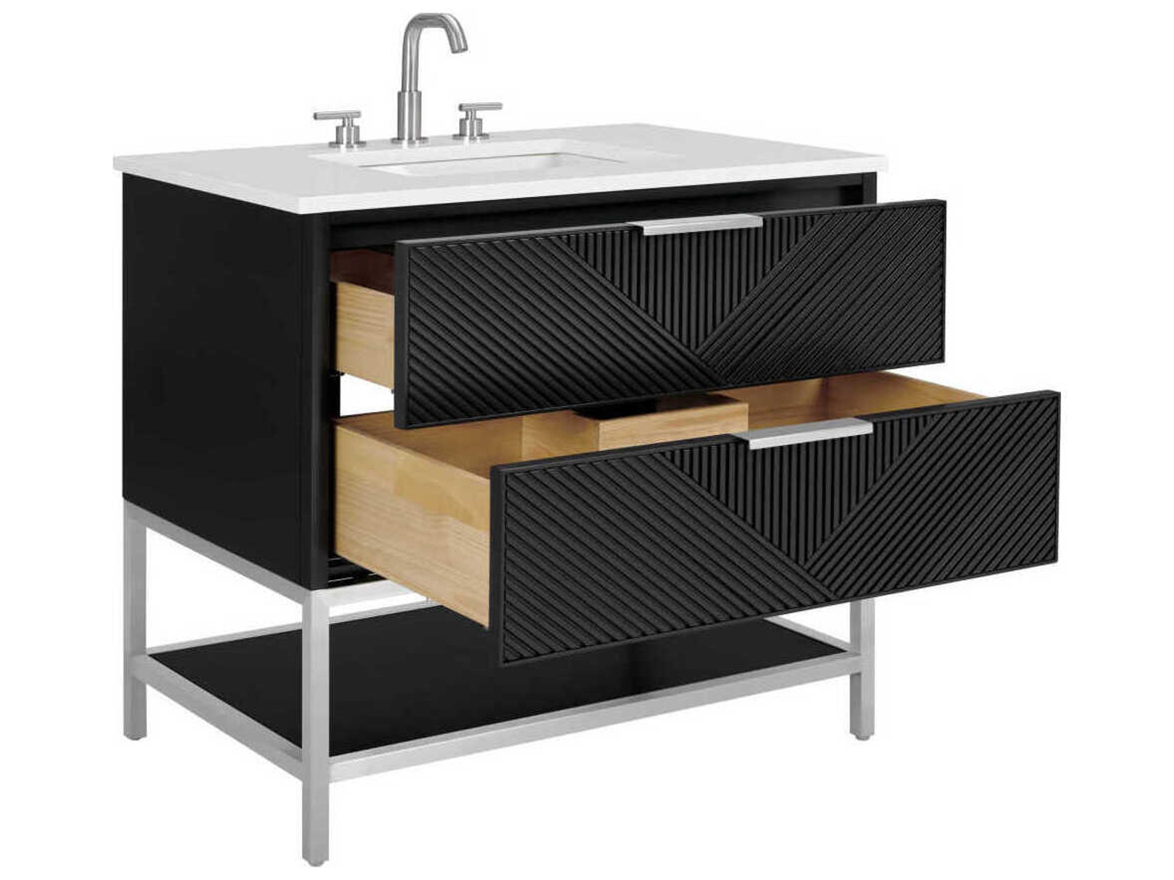 BEMMA Diamond 36" Charcoal Black Brushed Nickel Vanity