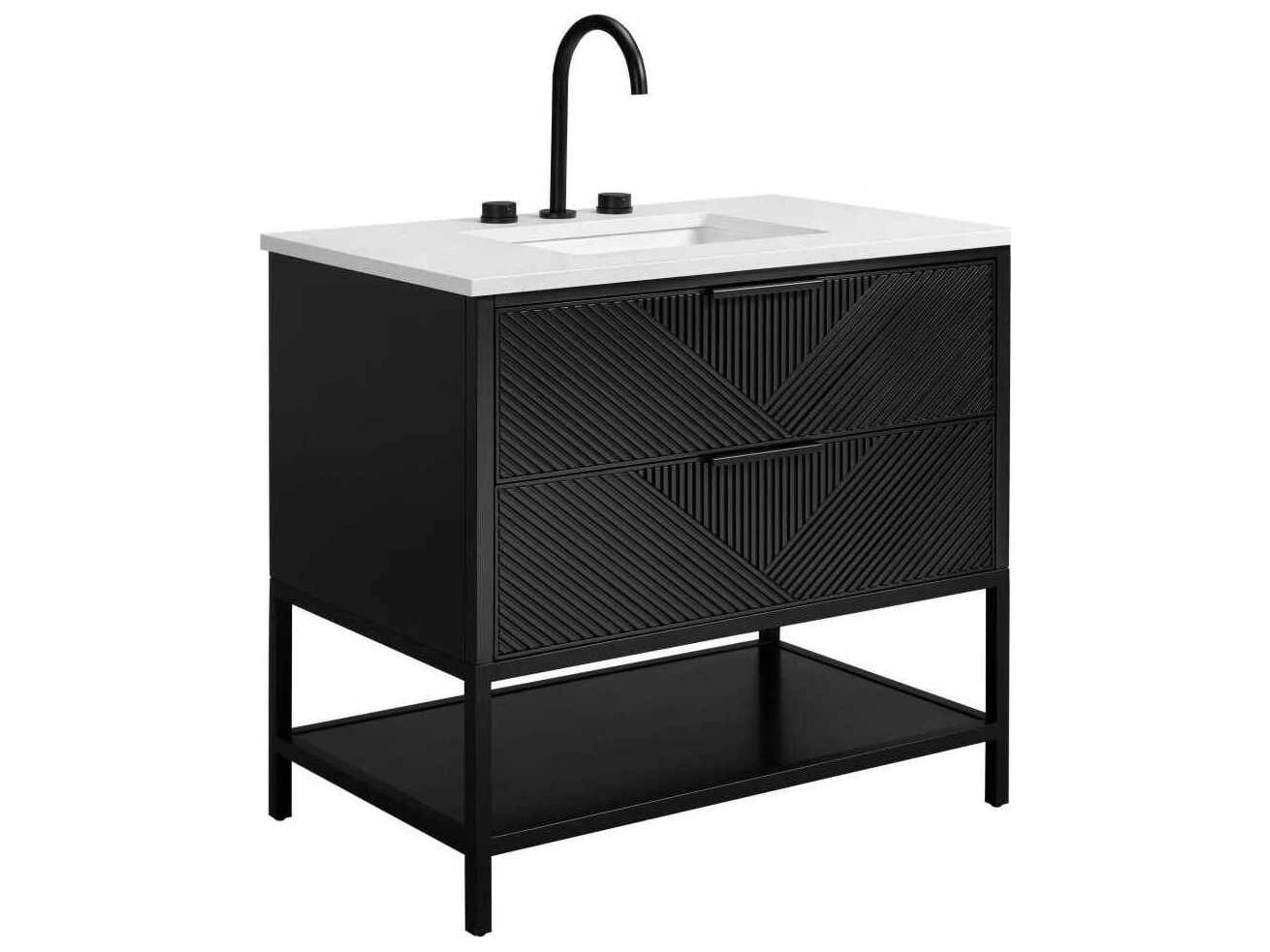 BEMMA Diamond 36" Charcoal Black Matte Vanity