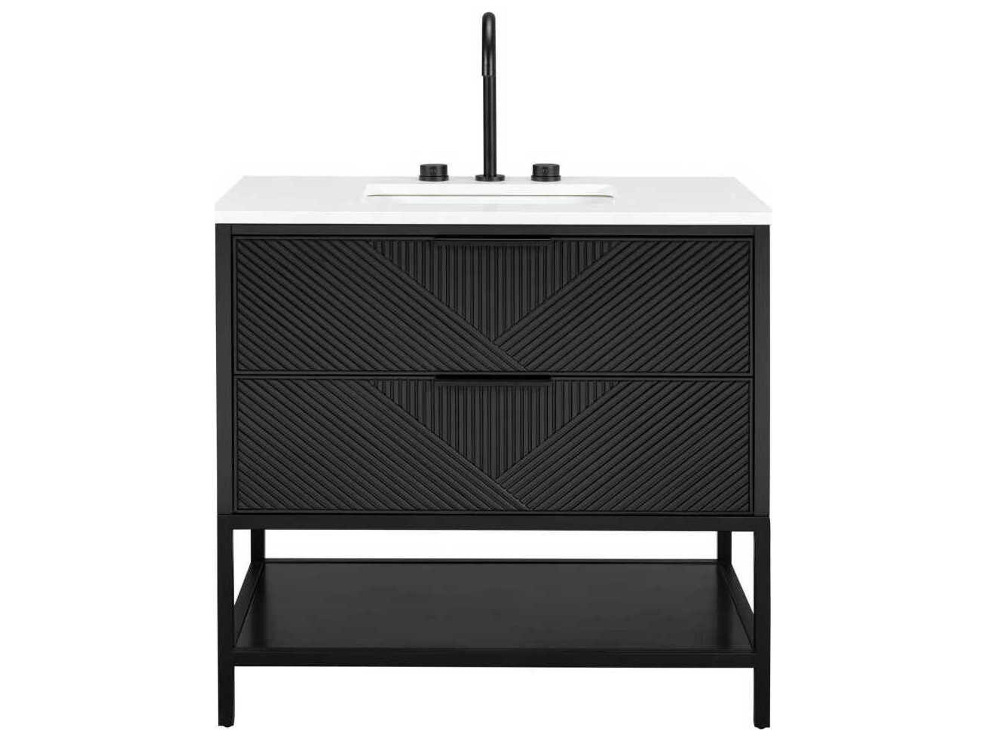 BEMMA Diamond 36" Charcoal Black Matte Vanity