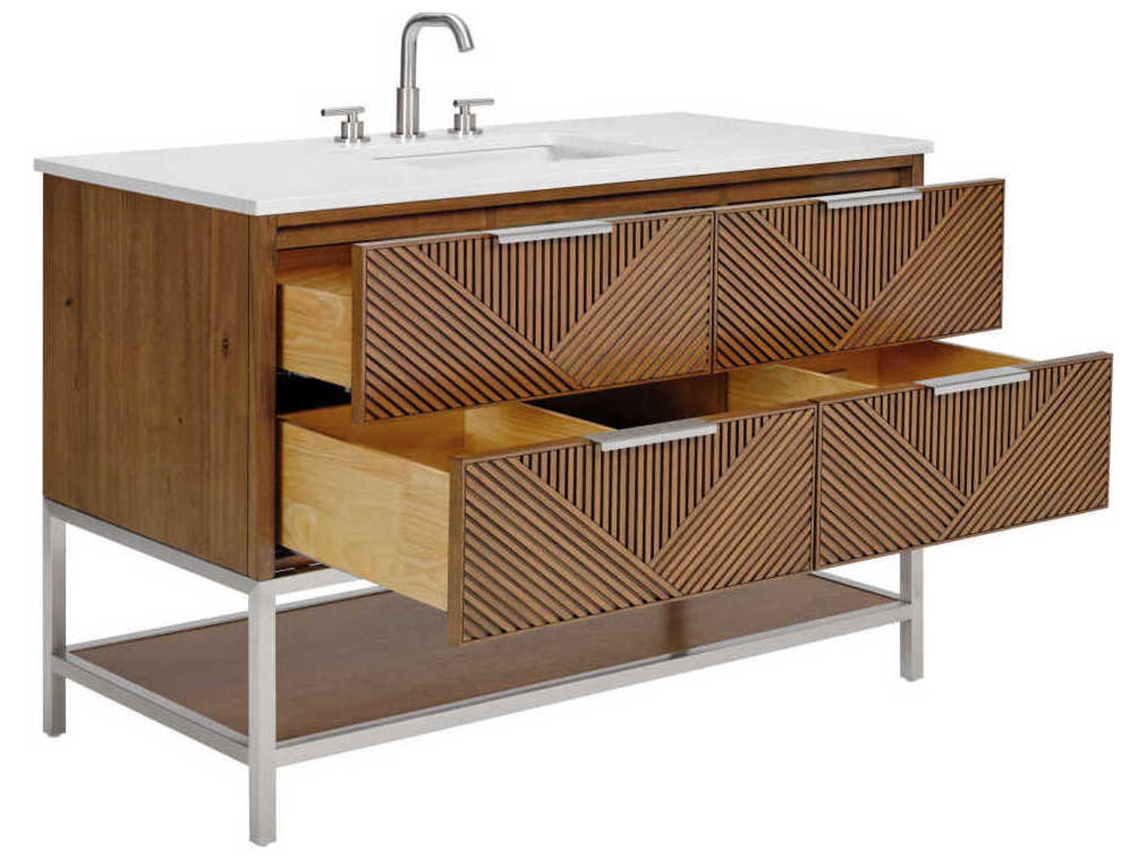 BEMMA Diamond 48" Walnut Brushed Nickel Vanity