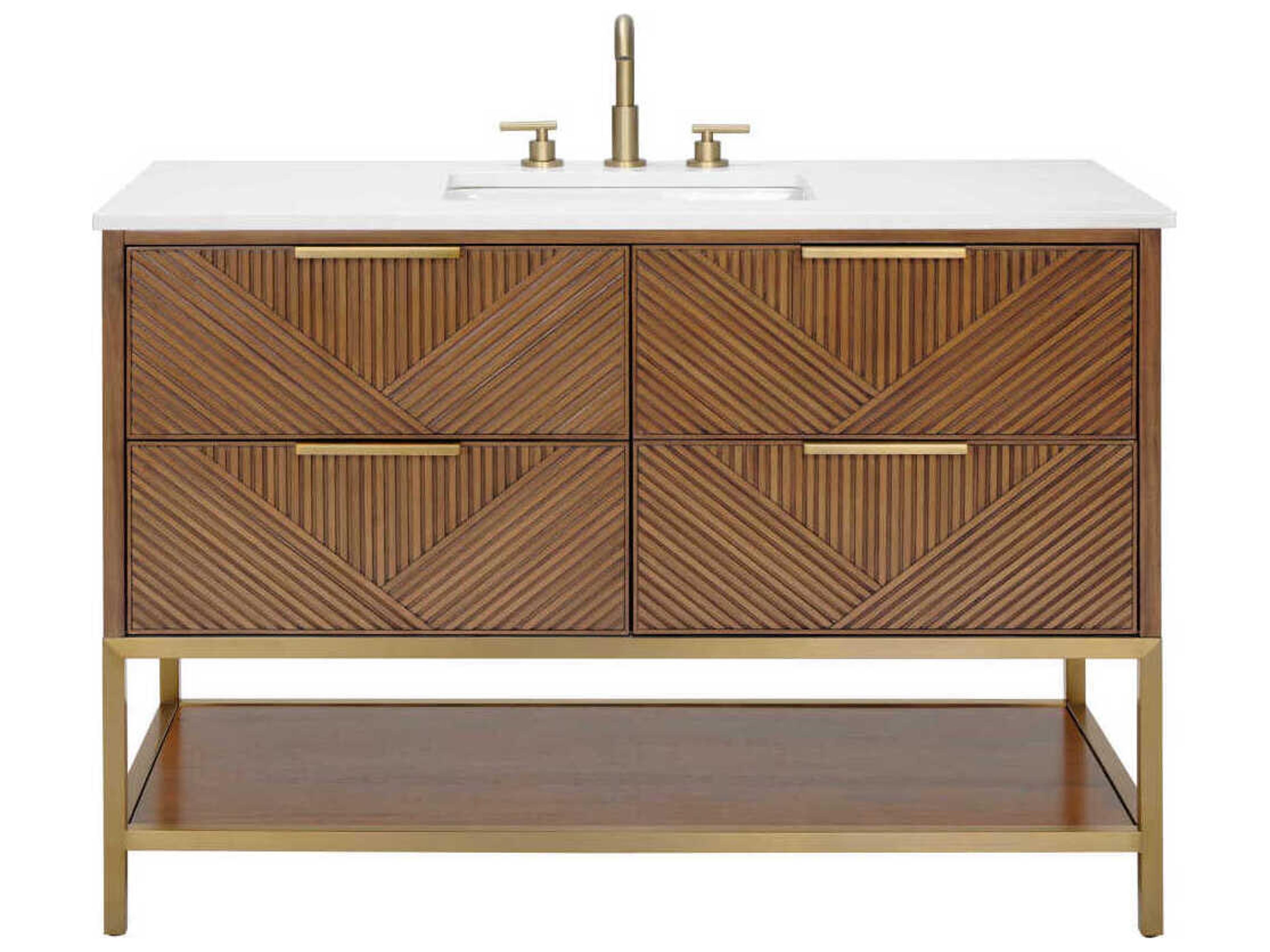 BEMMA Diamond 48" Walnut Satin Brass Vanity
