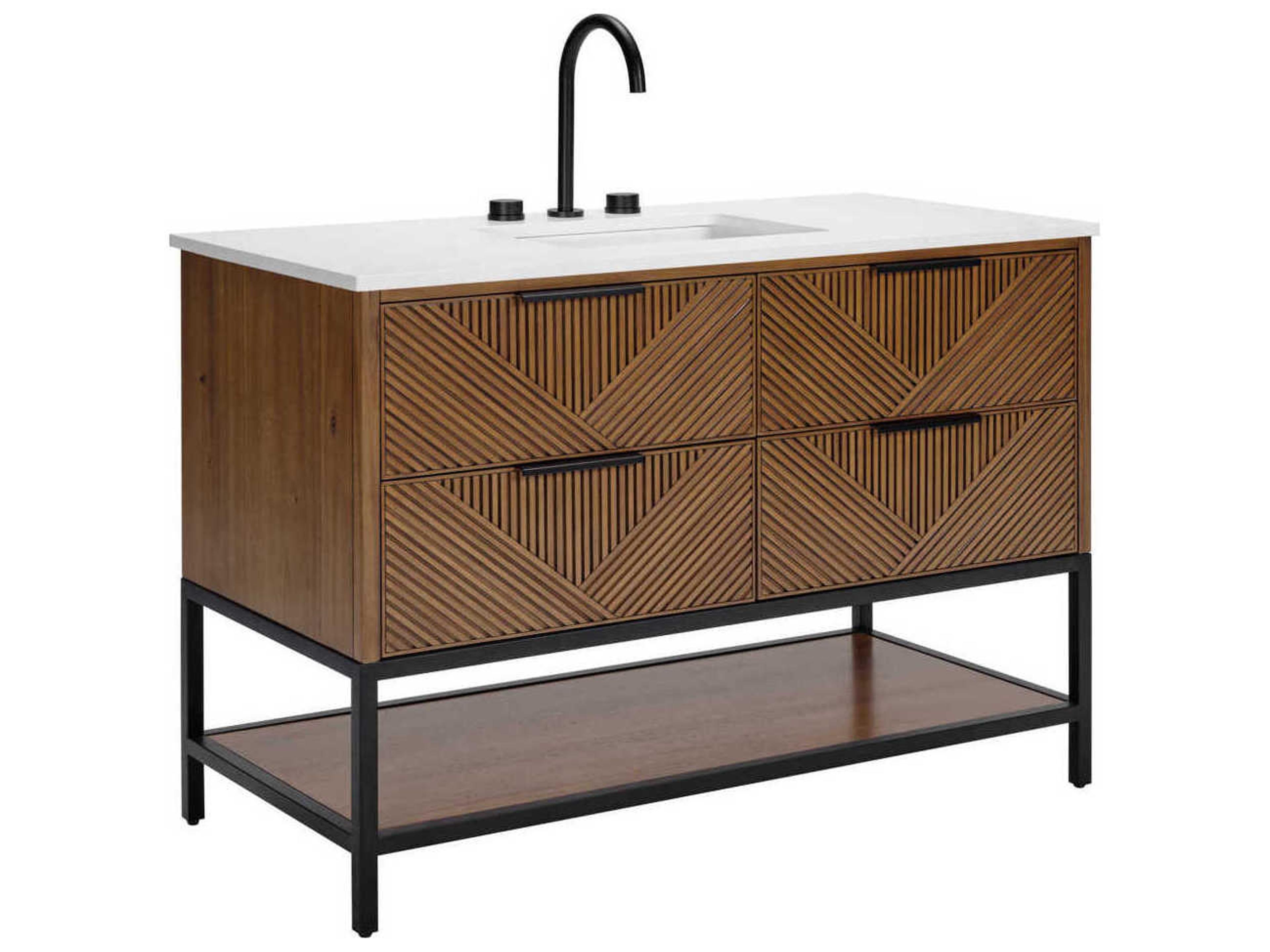 Diamond 48" Walnut Matte Black Vanity