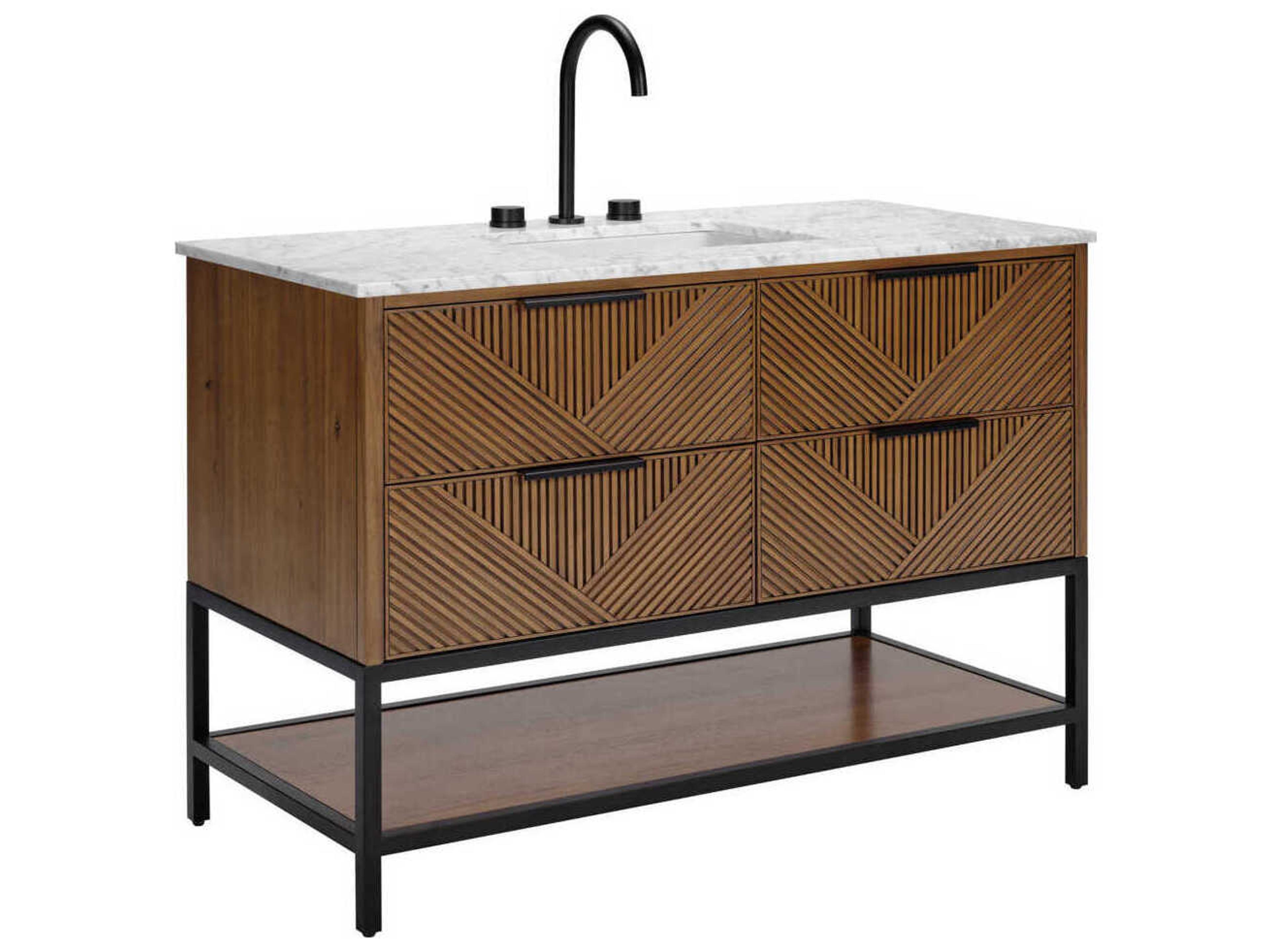 BEMMA Diamond 48" Walnut Matte Black Vanity