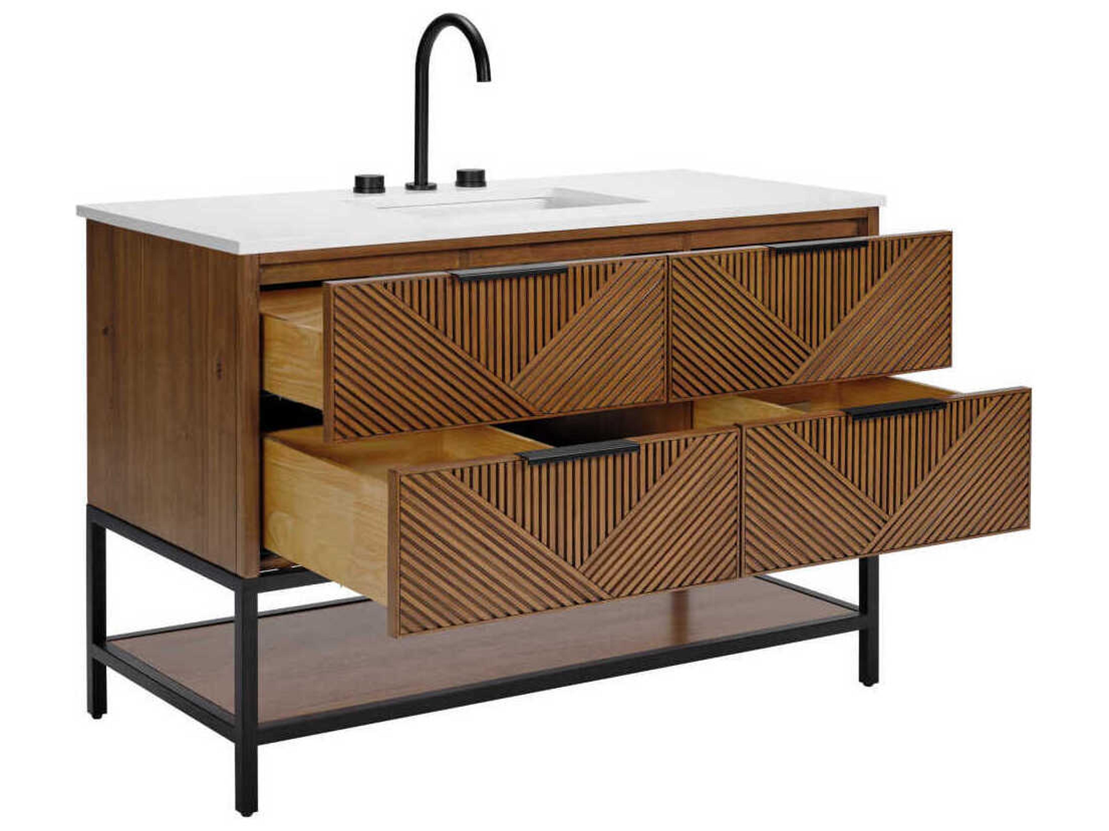 BEMMA Diamond 48" Walnut Matte Black Vanity