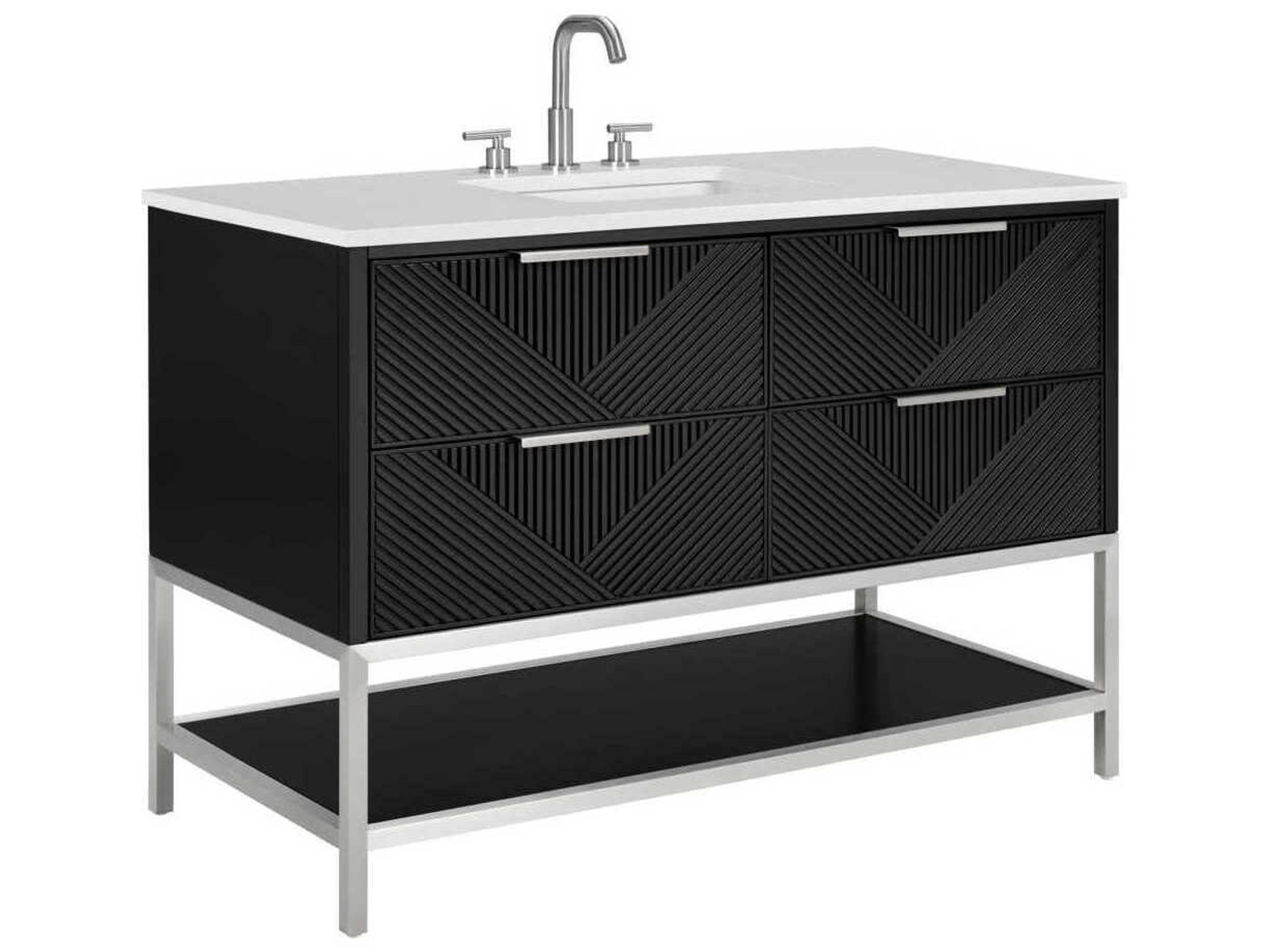 Diamond 48" Charcoal Black Brushed Nickel Vanity
