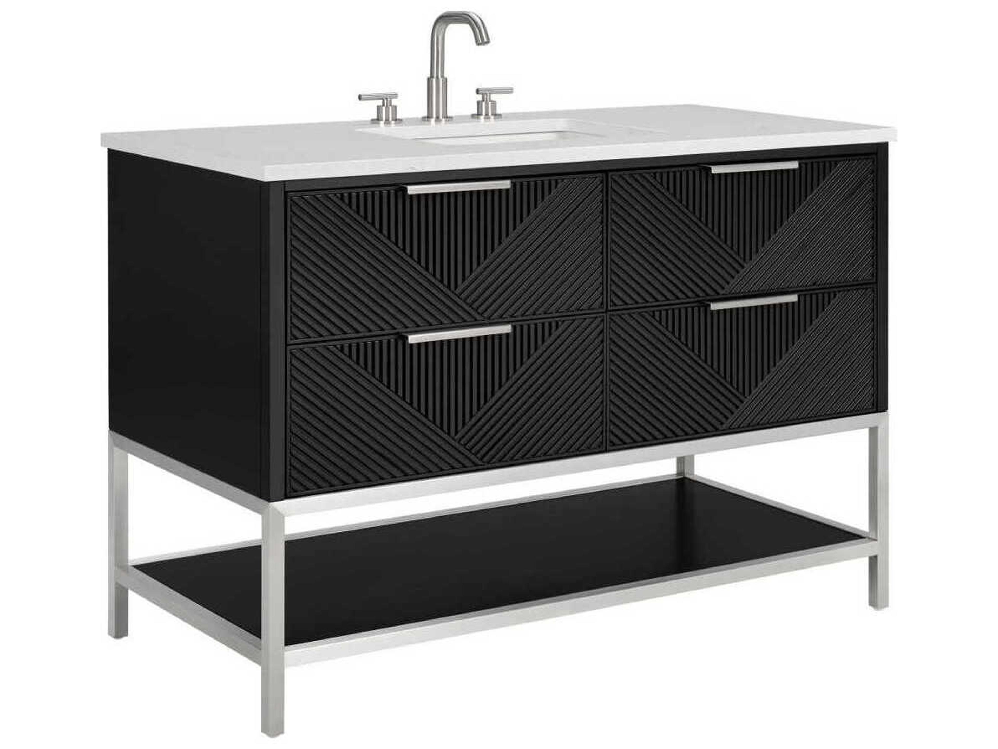 BEMMA Diamond 48" Charcoal Black Brushed Nickel Vanity