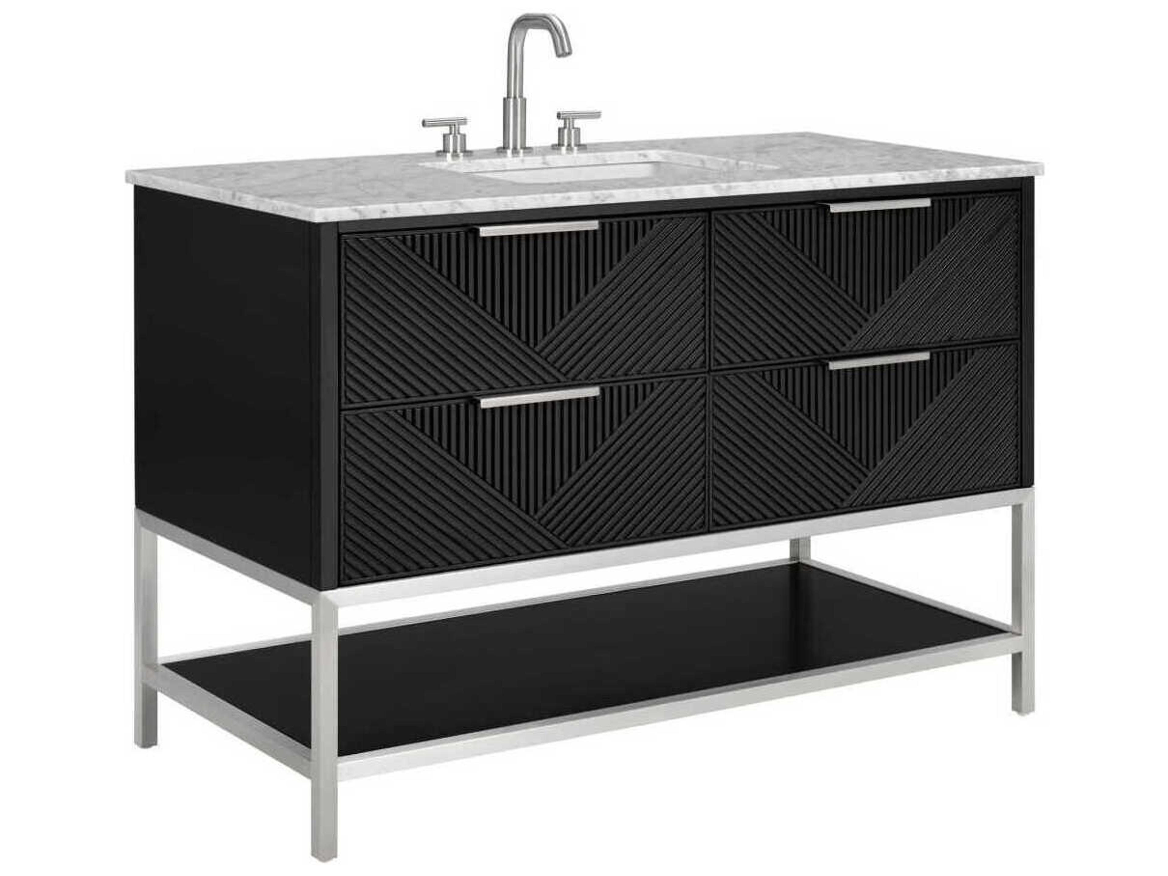 BEMMA Diamond 48" Charcoal Black Brushed Nickel Vanity