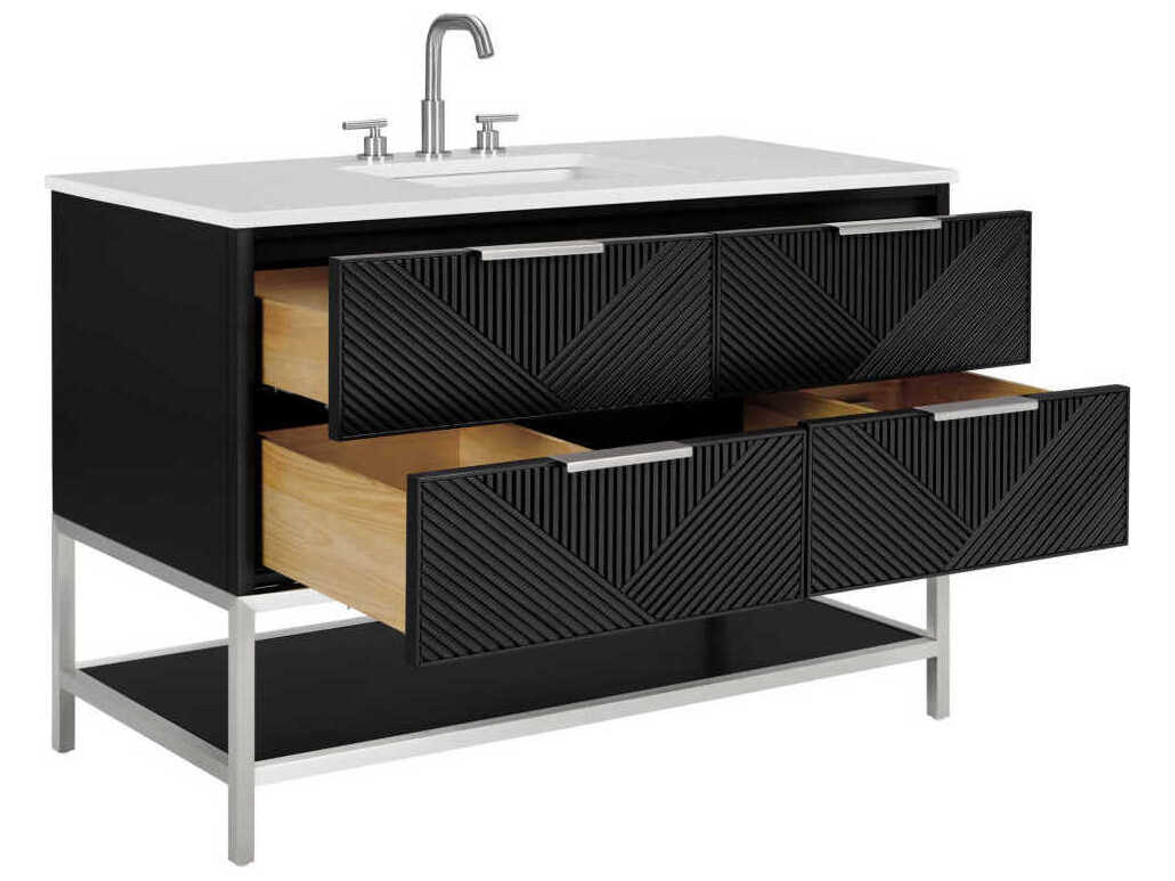 BEMMA Diamond 48" Charcoal Black Brushed Nickel Vanity