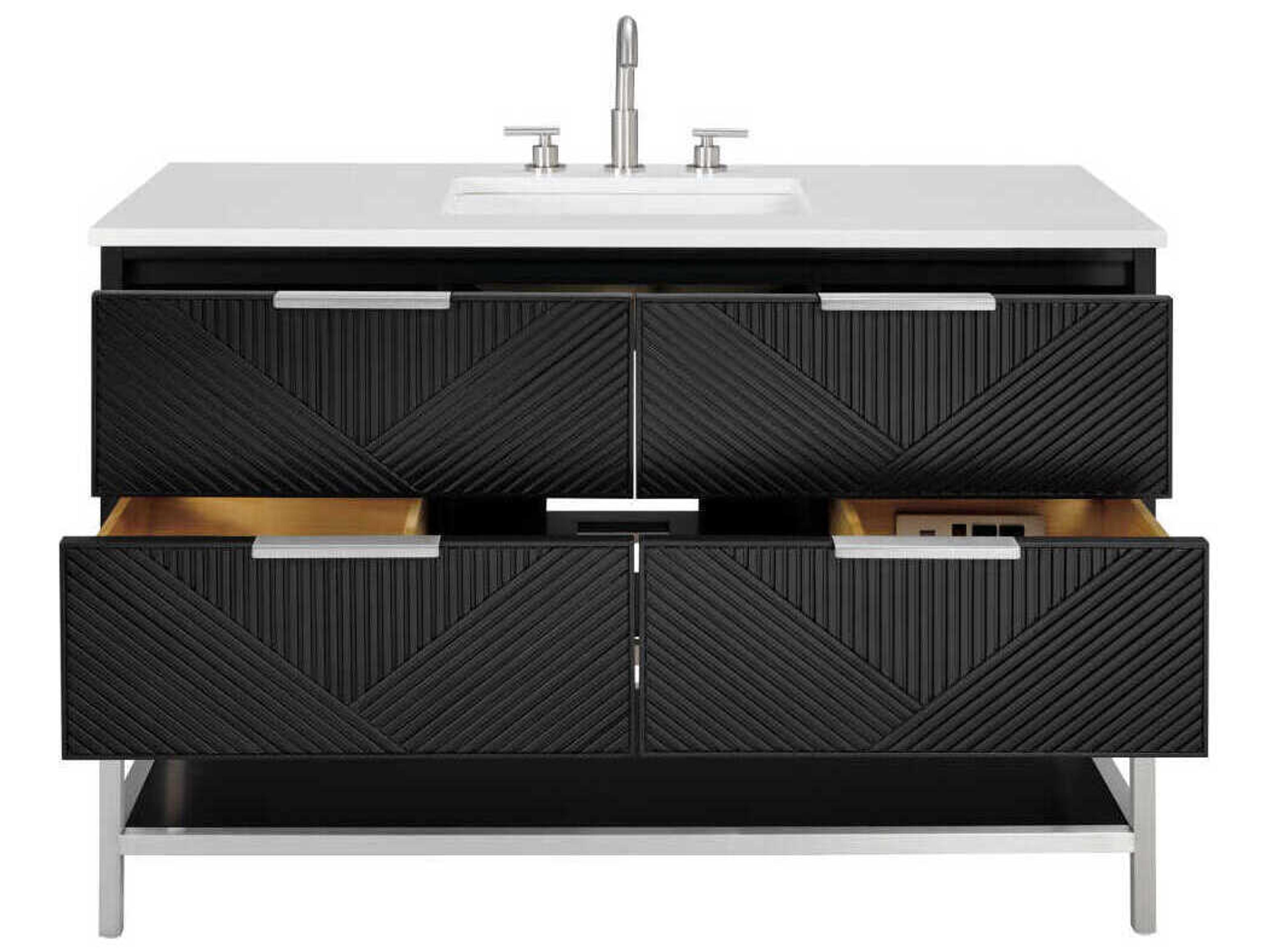 BEMMA Diamond 48" Charcoal Black Brushed Nickel Vanity