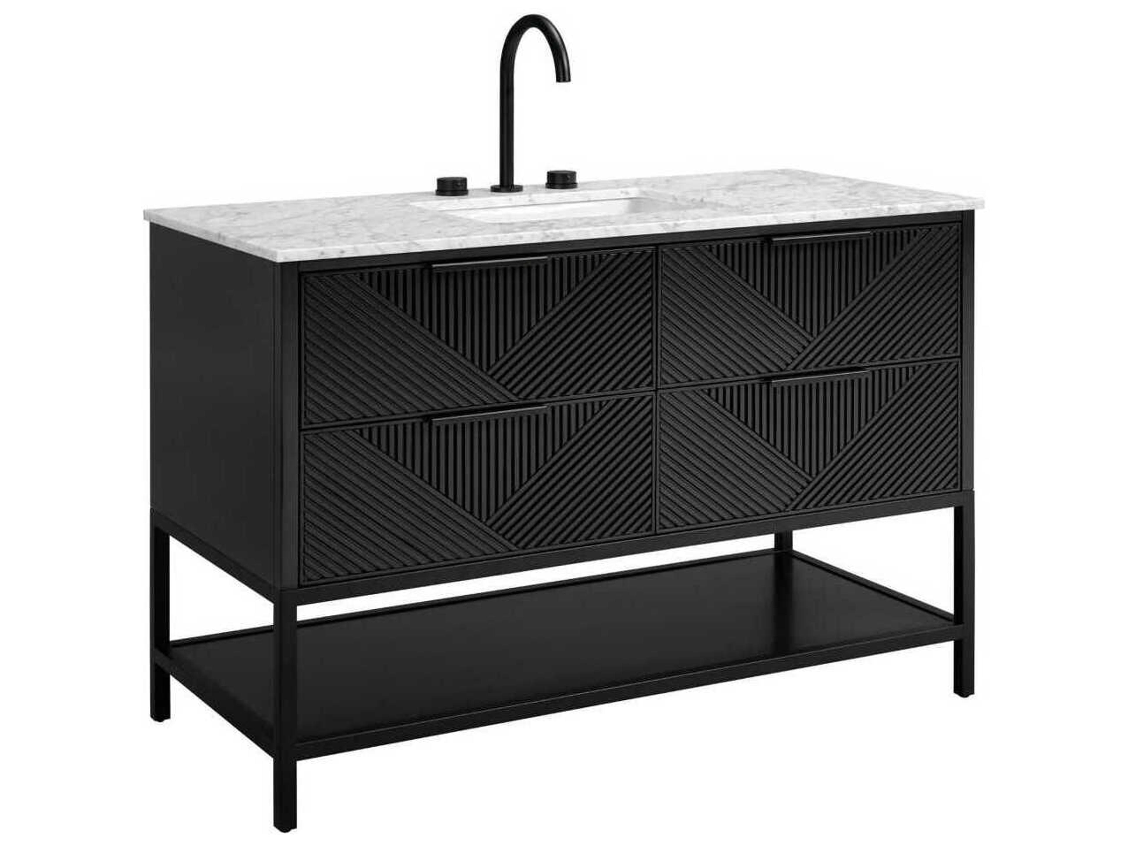 BEMMA Diamond 48" Charcoal Black Matte Vanity
