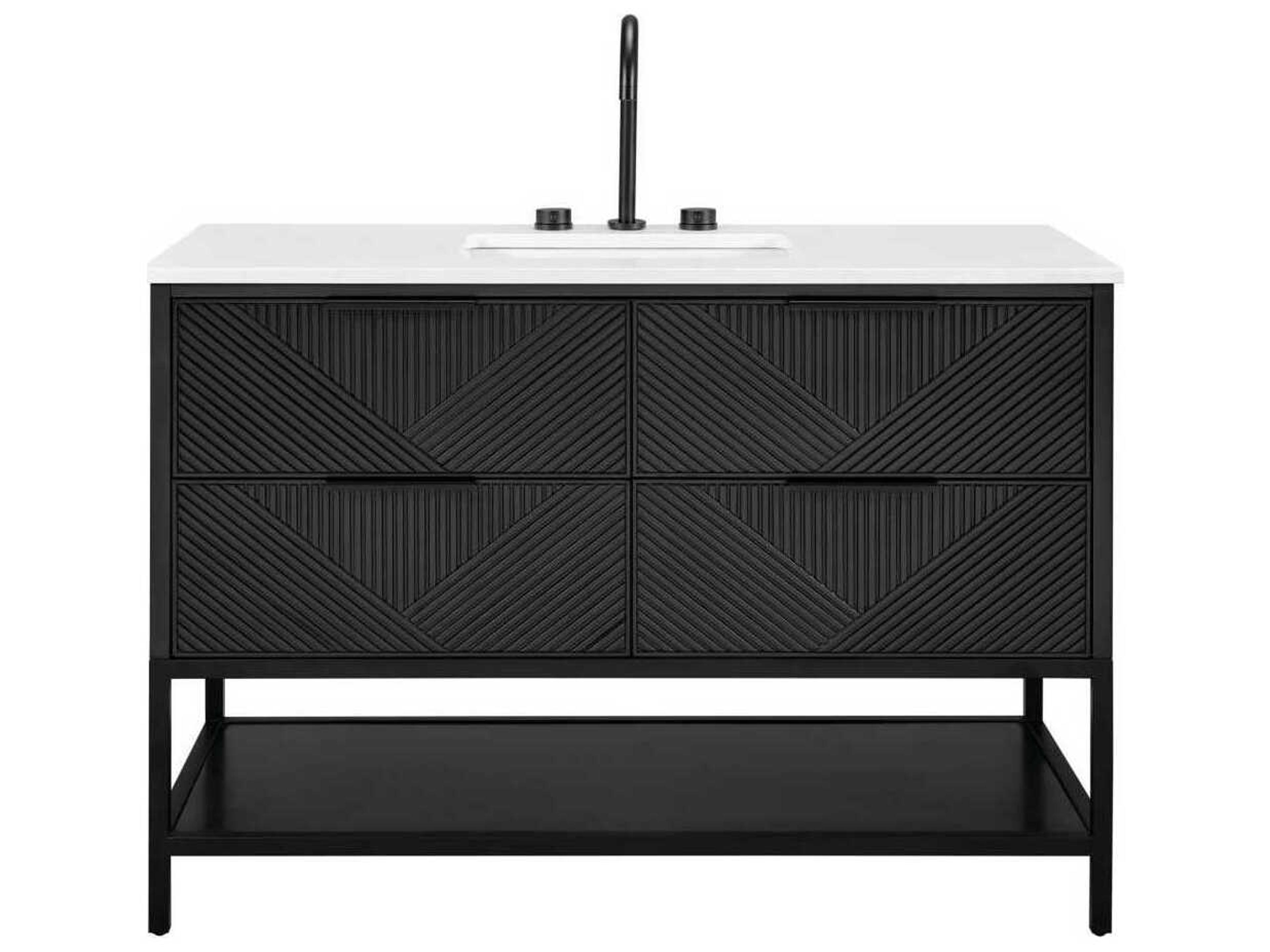 BEMMA Diamond 48" Charcoal Black Matte Vanity