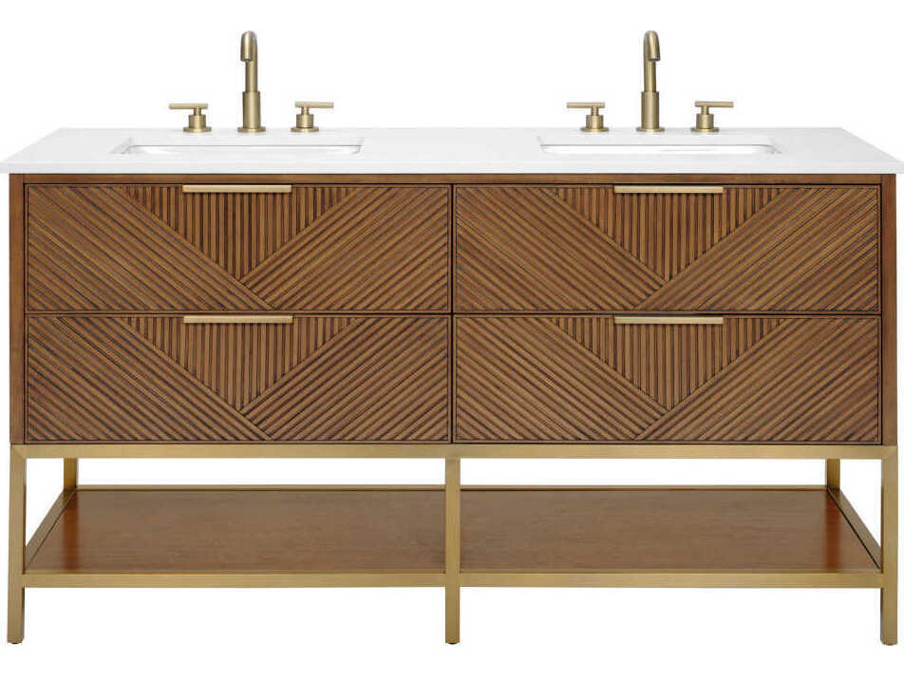 BEMMA Diamond 60" Walnut Satin Brass Vanity