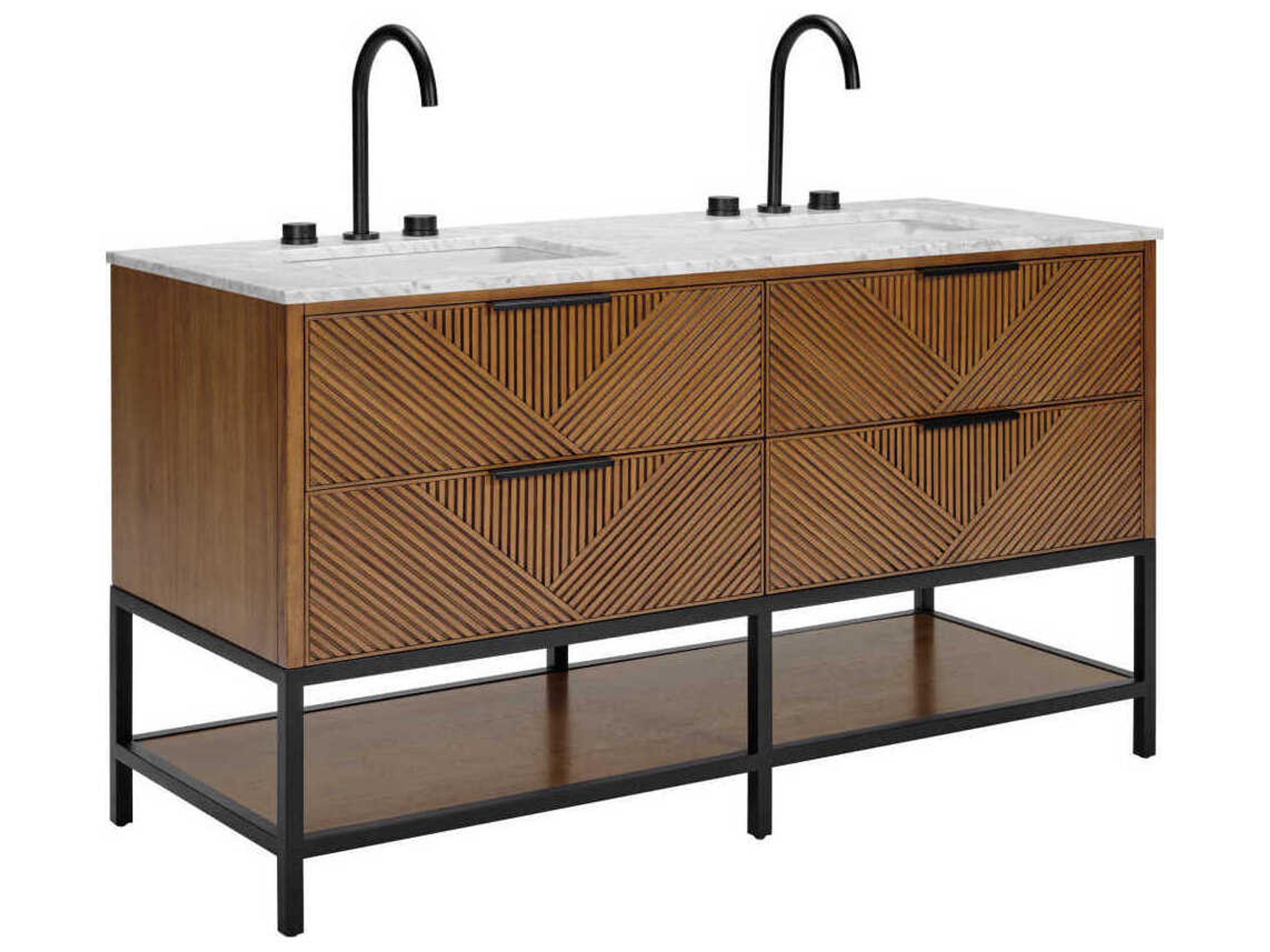 BEMMA Diamond 60" Walnut Matte Black Vanity