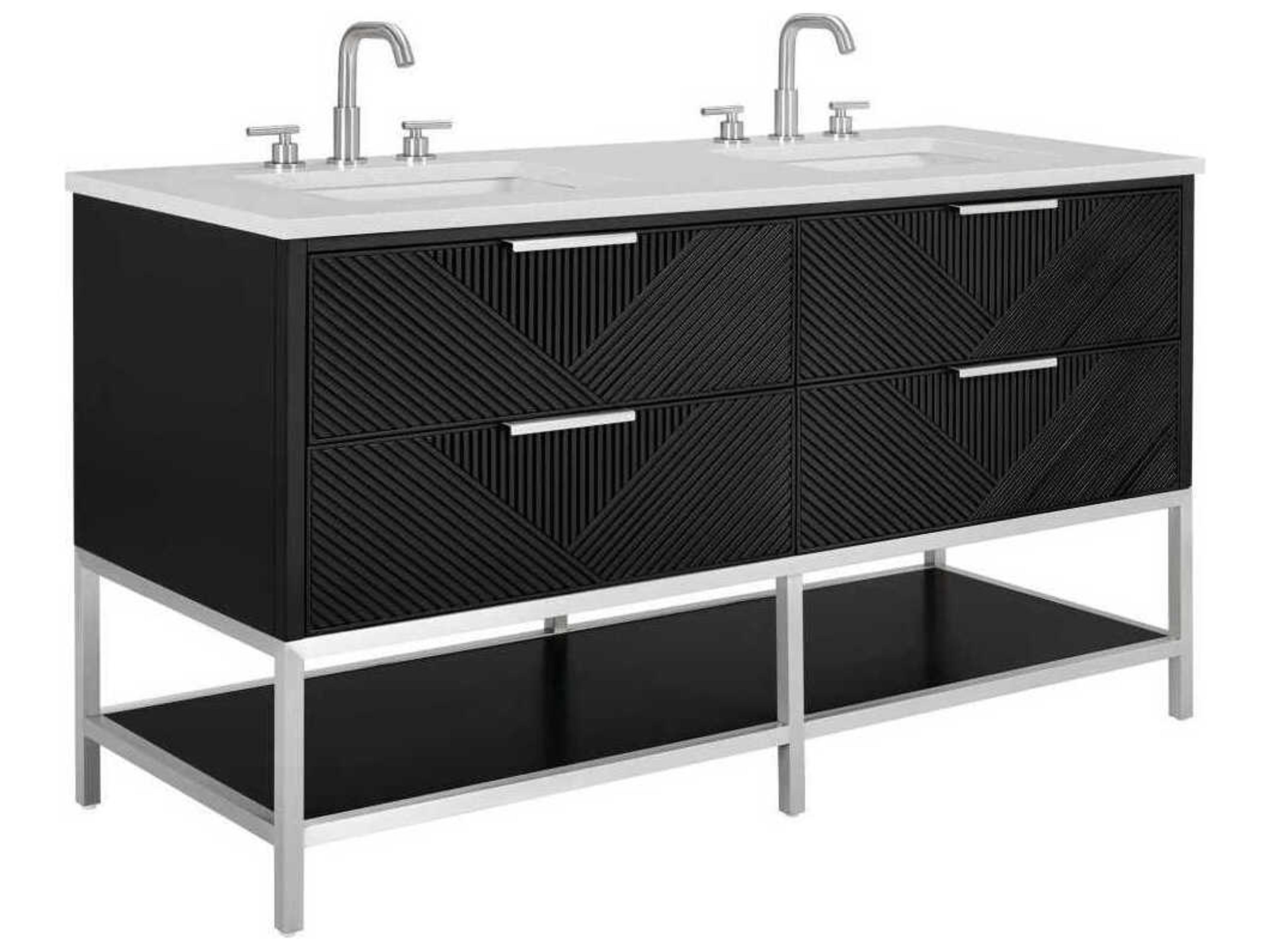 BEMMA Diamond 60" Charcoal Black Brushed Nickel Vanity
