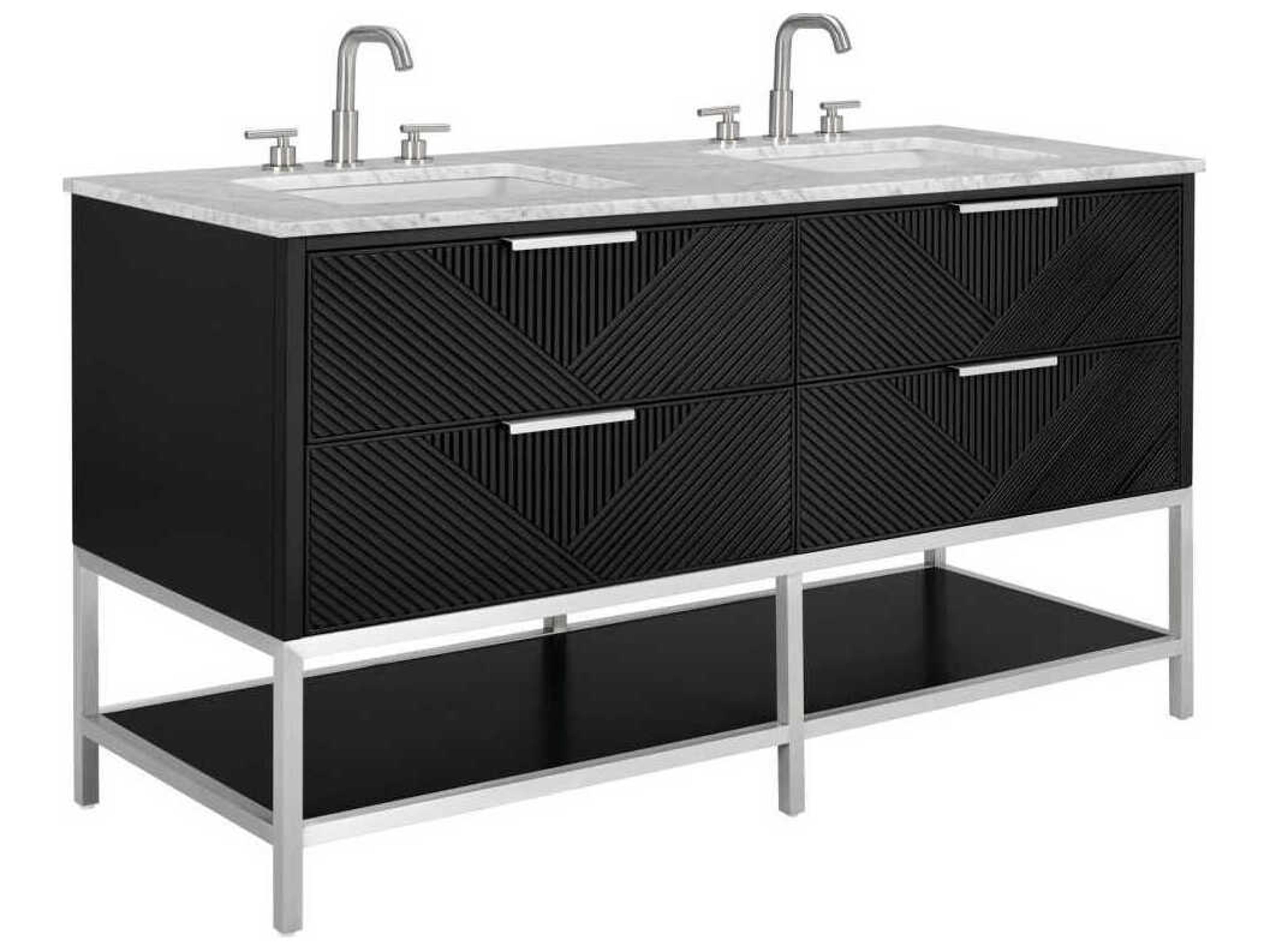 BEMMA Diamond 60" Charcoal Black Brushed Nickel Vanity