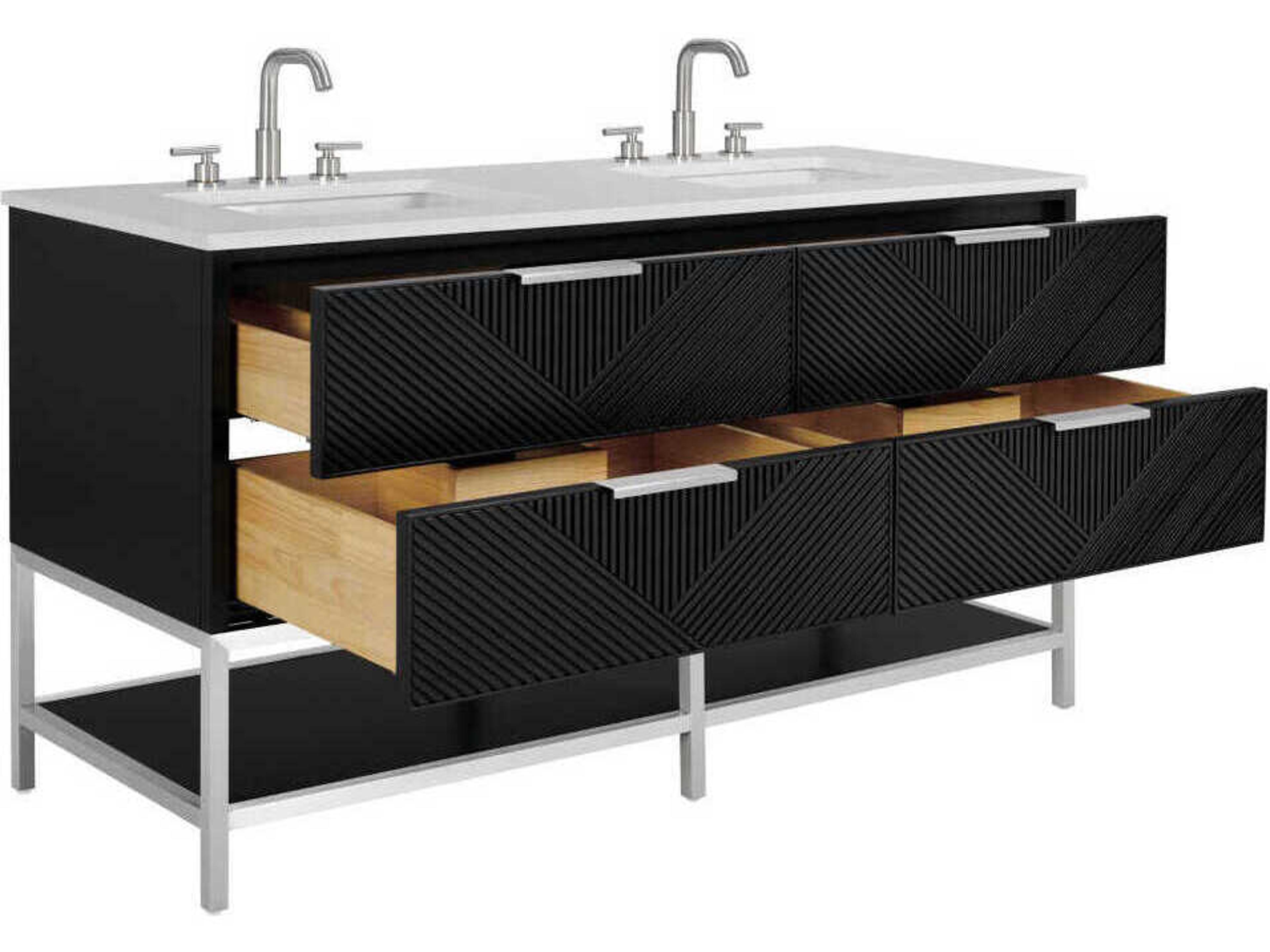 BEMMA Diamond 60" Charcoal Black Brushed Nickel Vanity