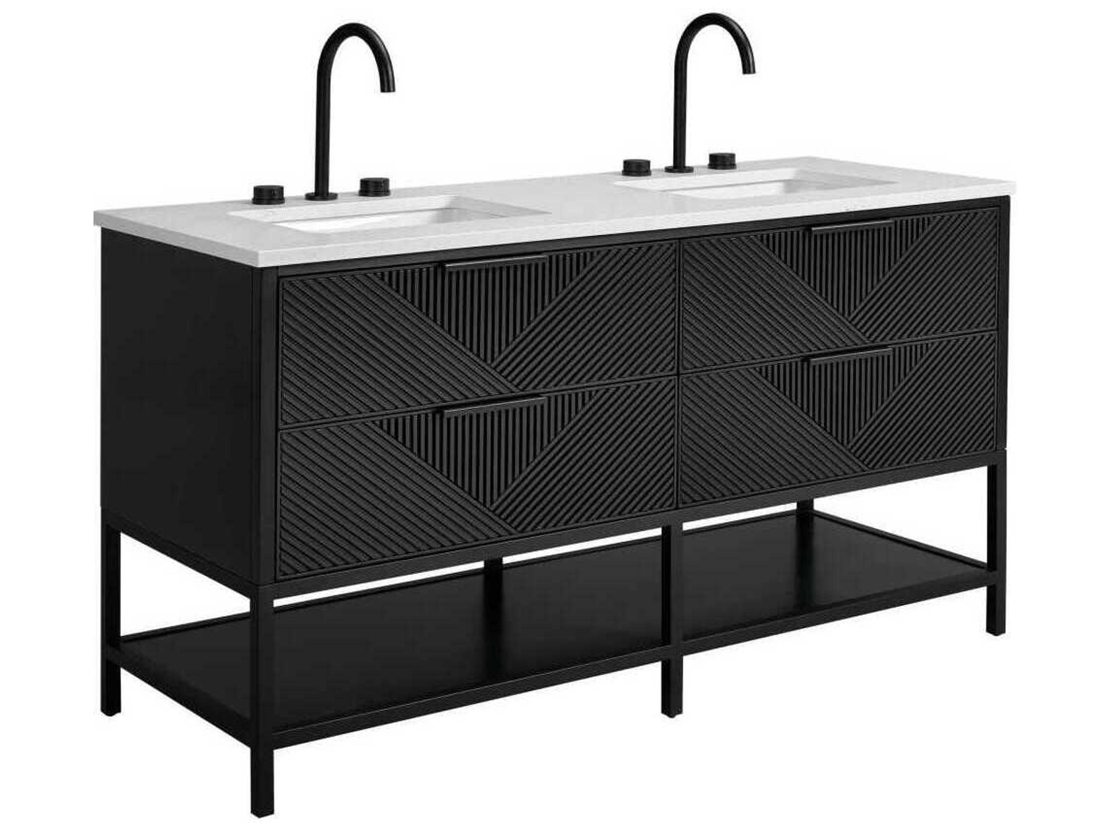 BEMMA Diamond 60" Charcoal Black Matte Vanity