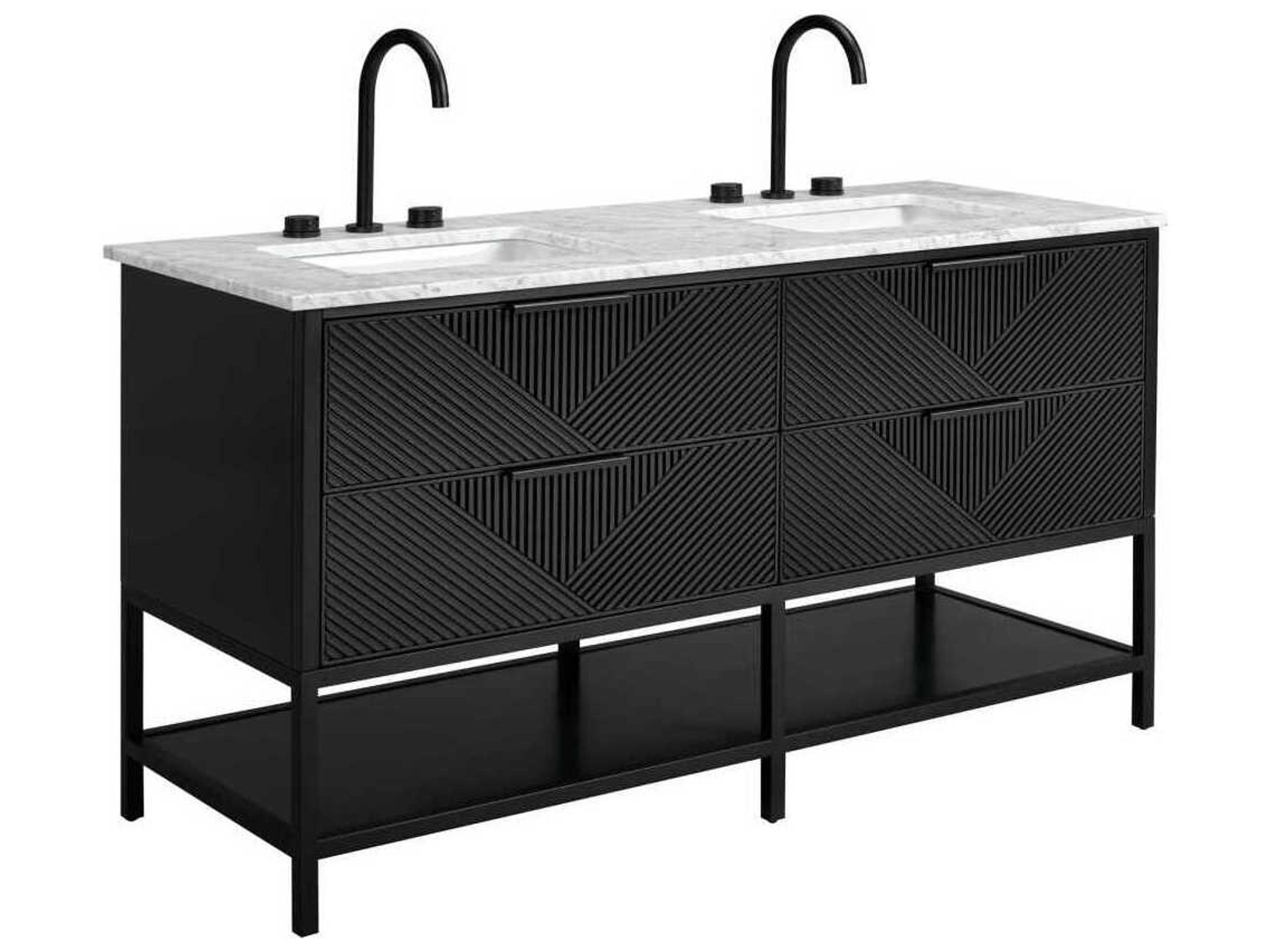 BEMMA Diamond 60" Charcoal Black Matte Vanity