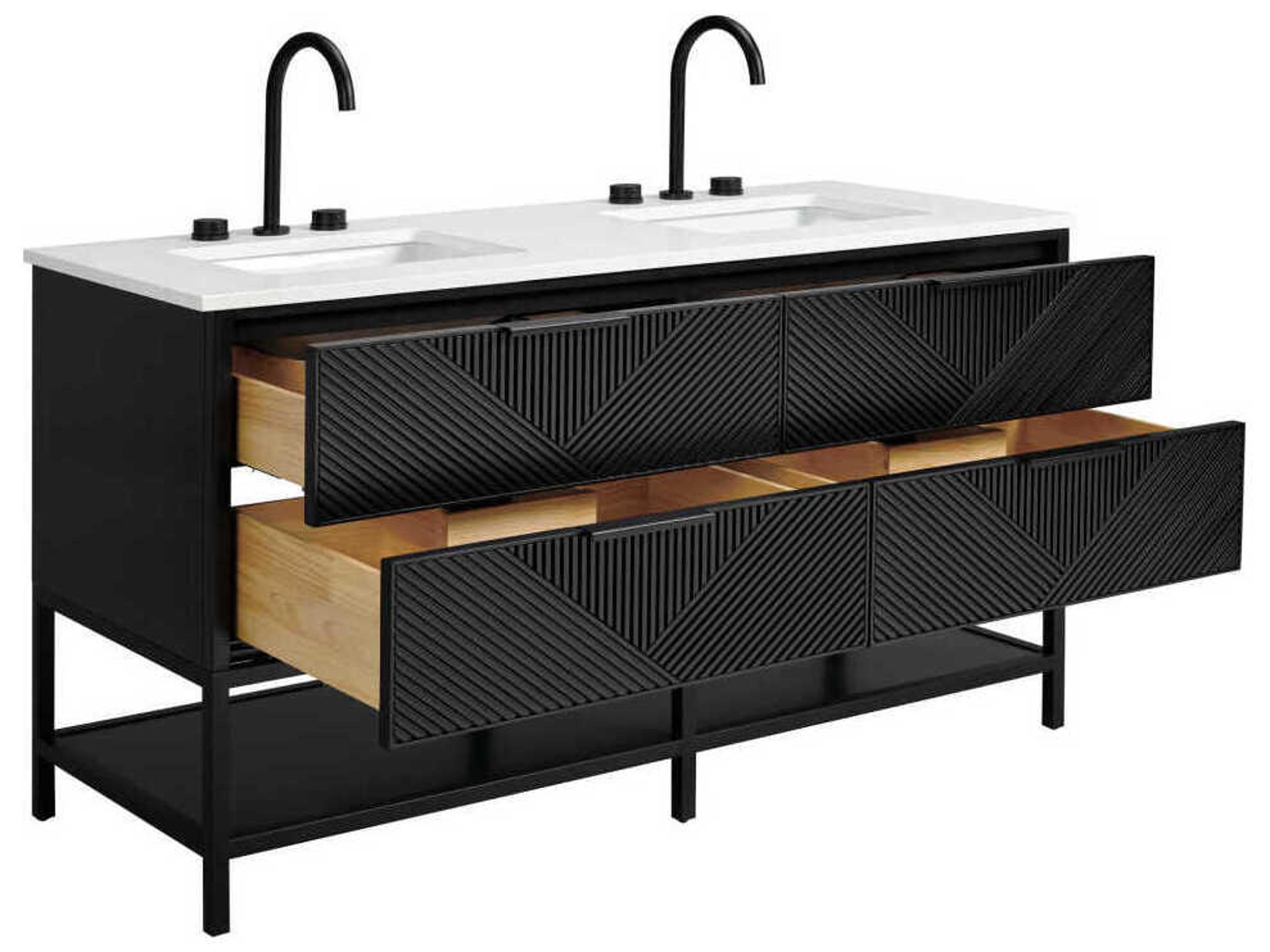 BEMMA Diamond 60" Charcoal Black Matte Vanity