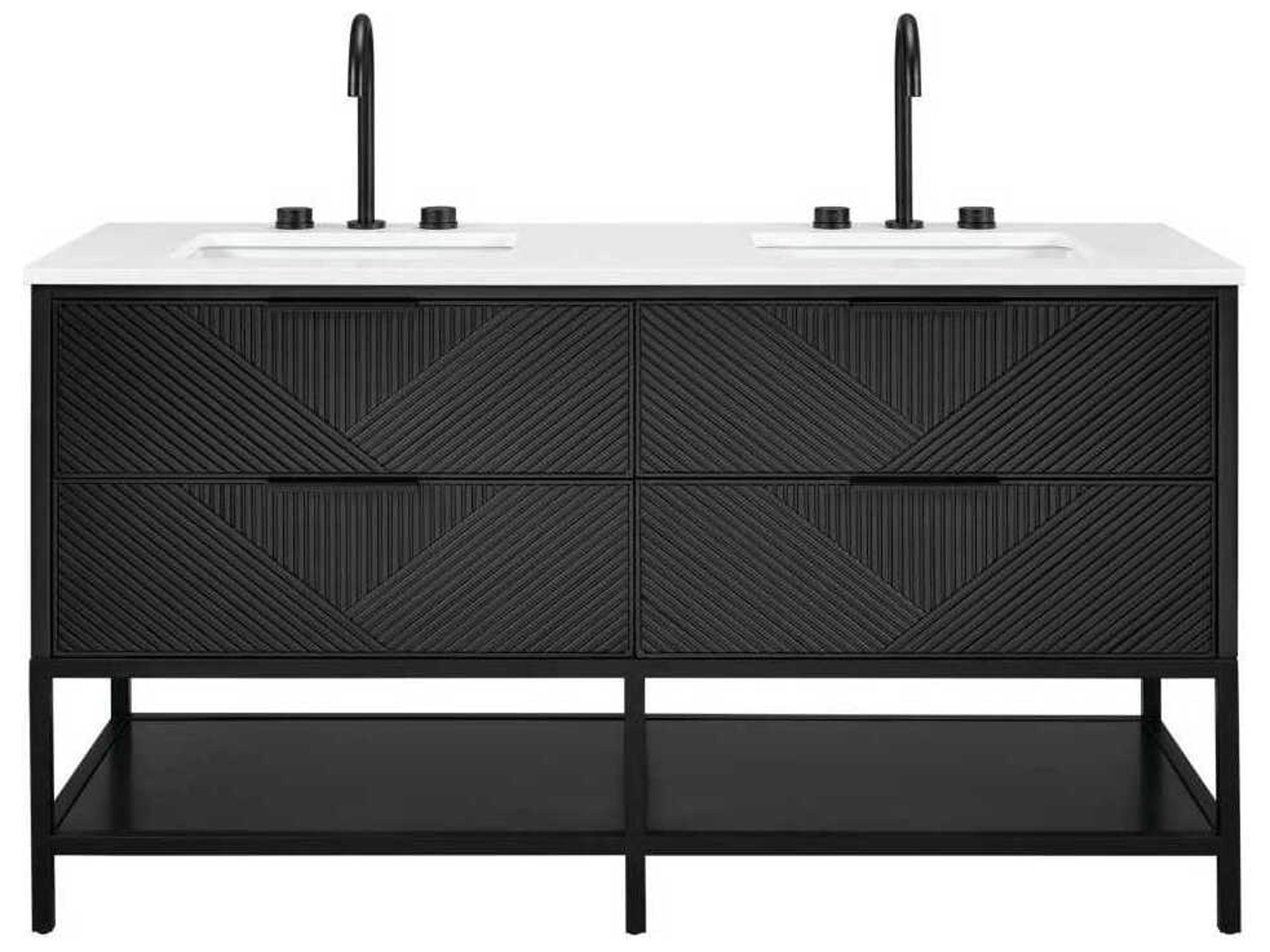 BEMMA Diamond 60" Charcoal Black Matte Vanity