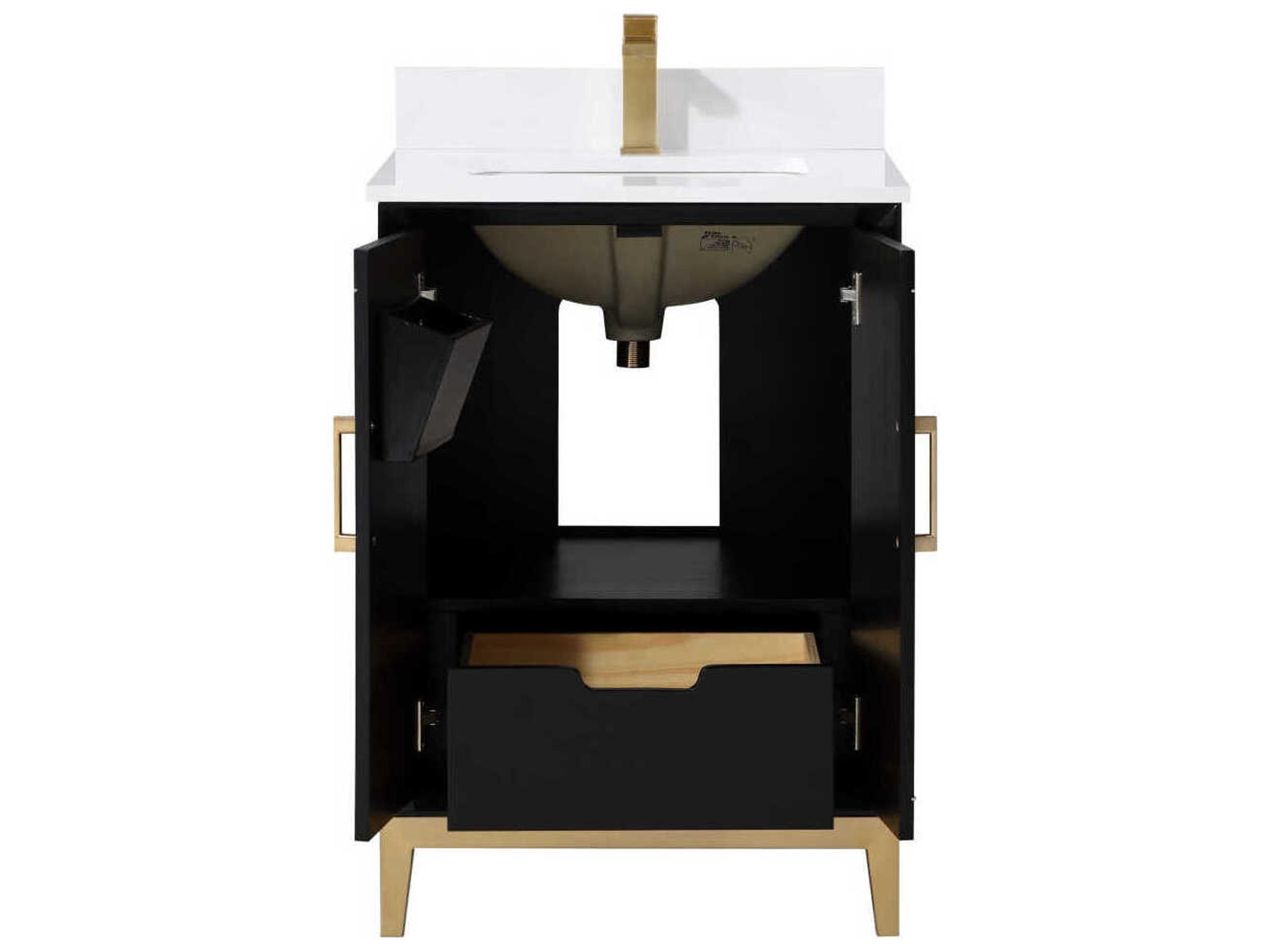 BEMMA Gracie 24" Midnight Black Bathroom Vanity