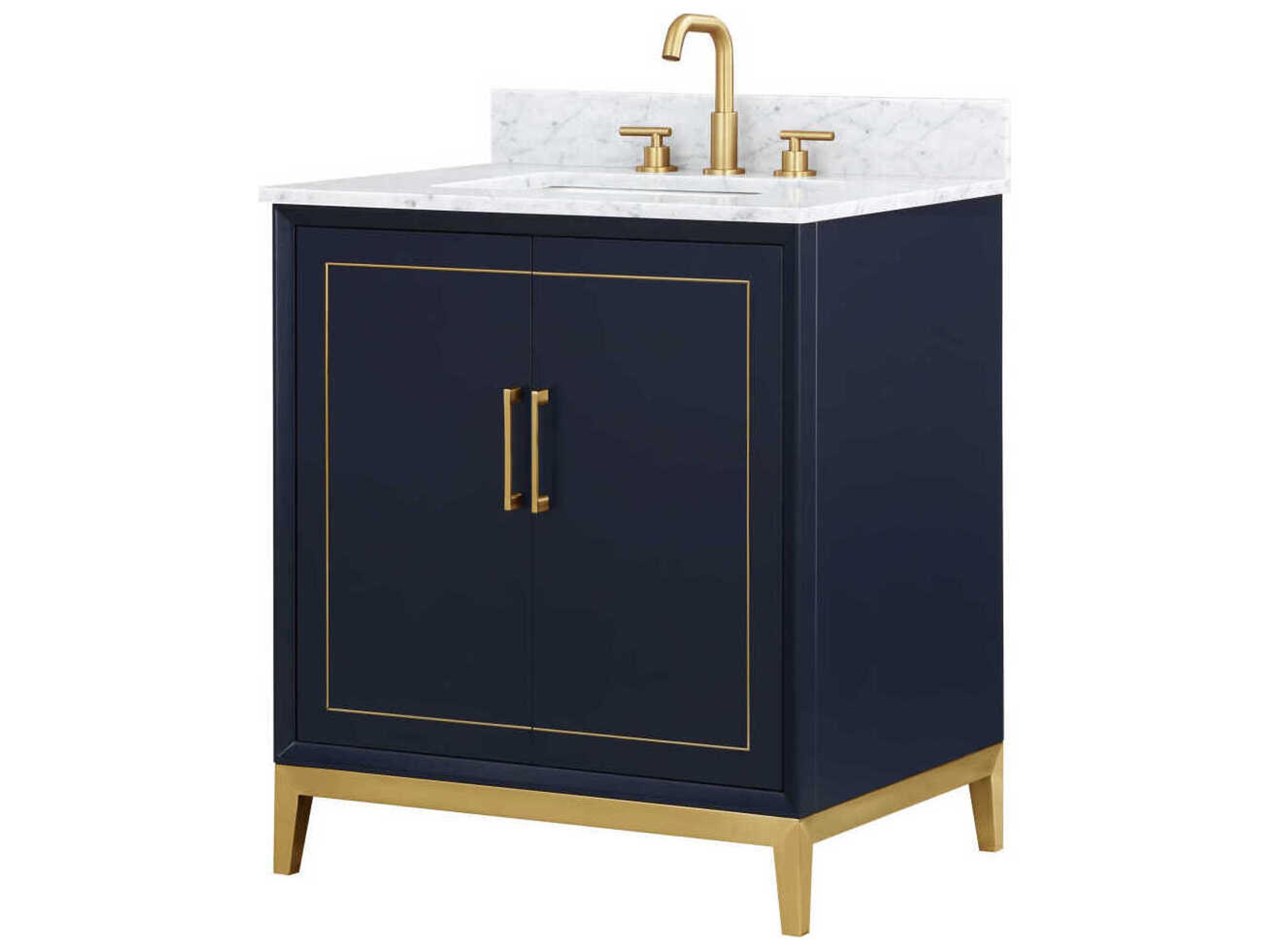 BEMMA Gracie 30" Pacific Blue Satin Brass Vanity