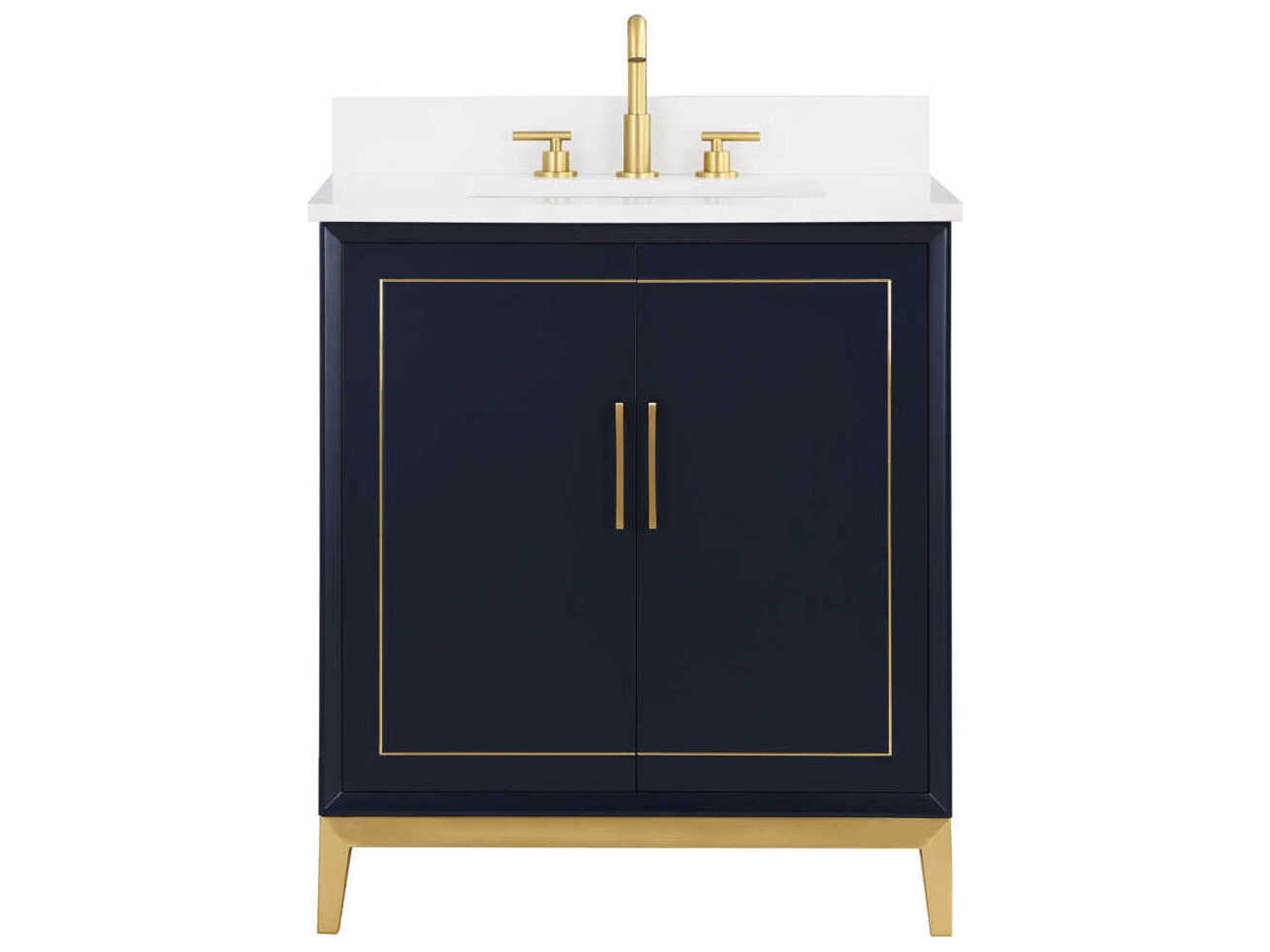 BEMMA Gracie 30" Pacific Blue Satin Brass Vanity