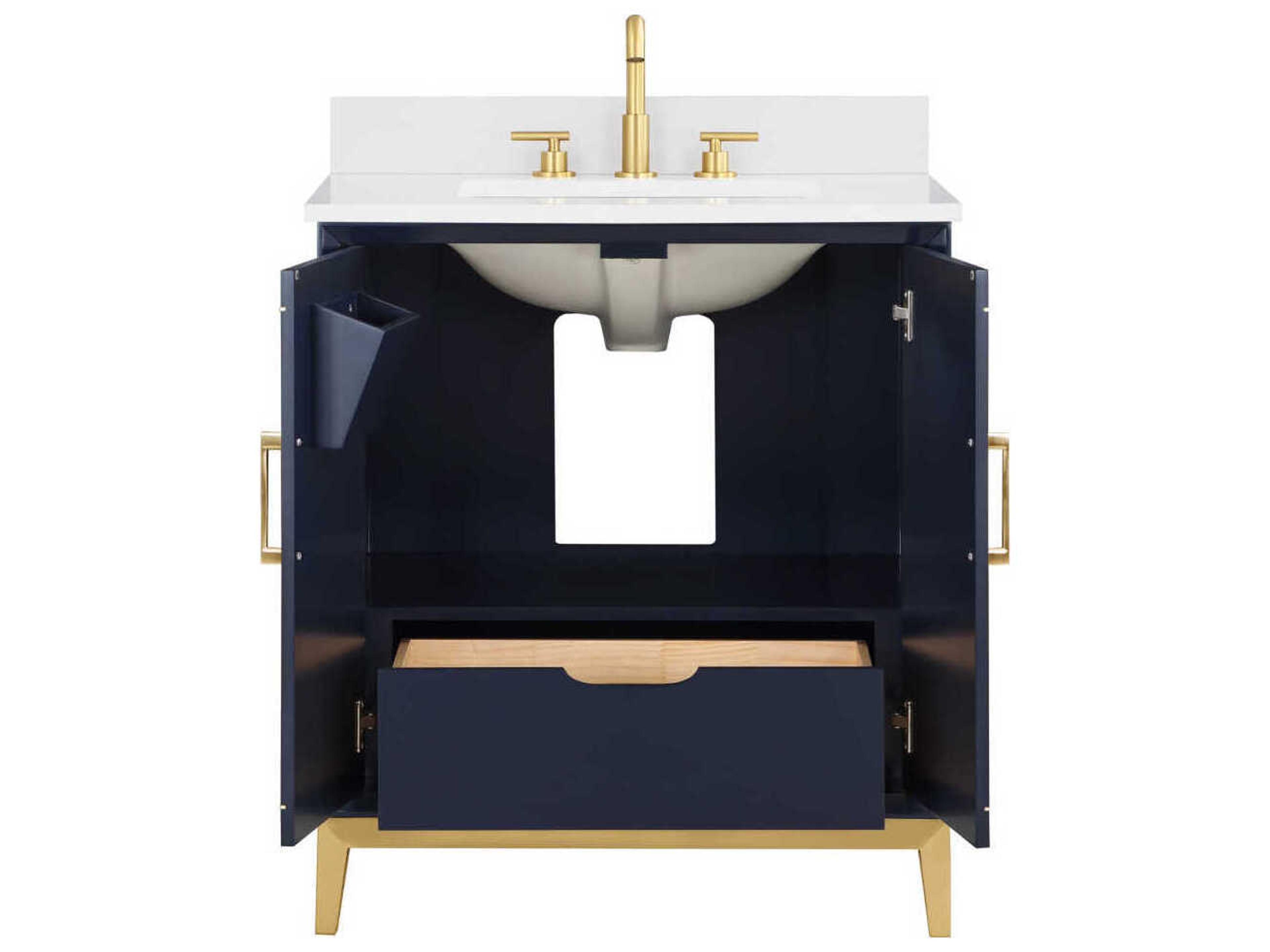 BEMMA Gracie 30" Pacific Blue Satin Brass Vanity