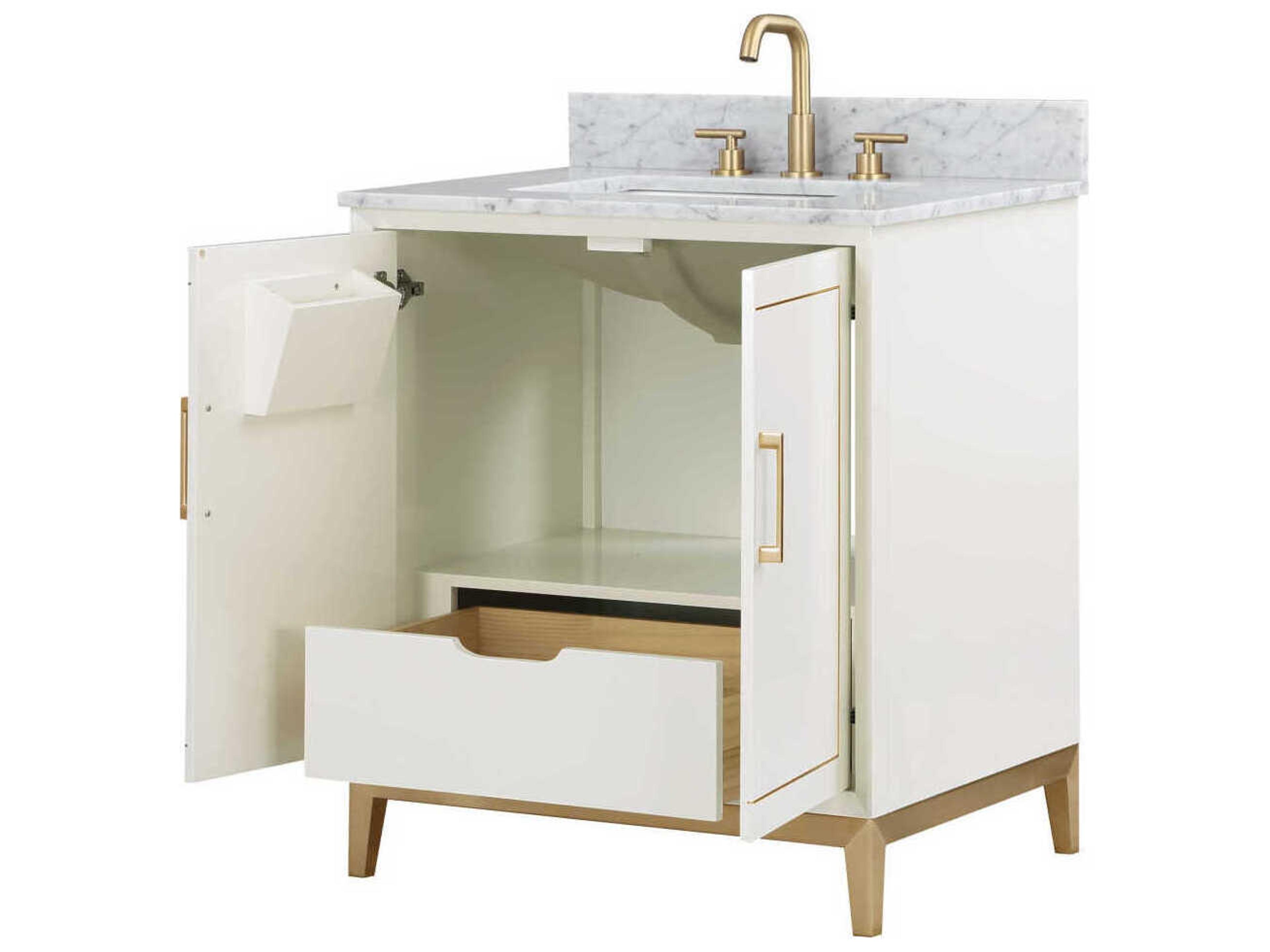 BEMMA Gracie 30" Satin White Brass Vanity