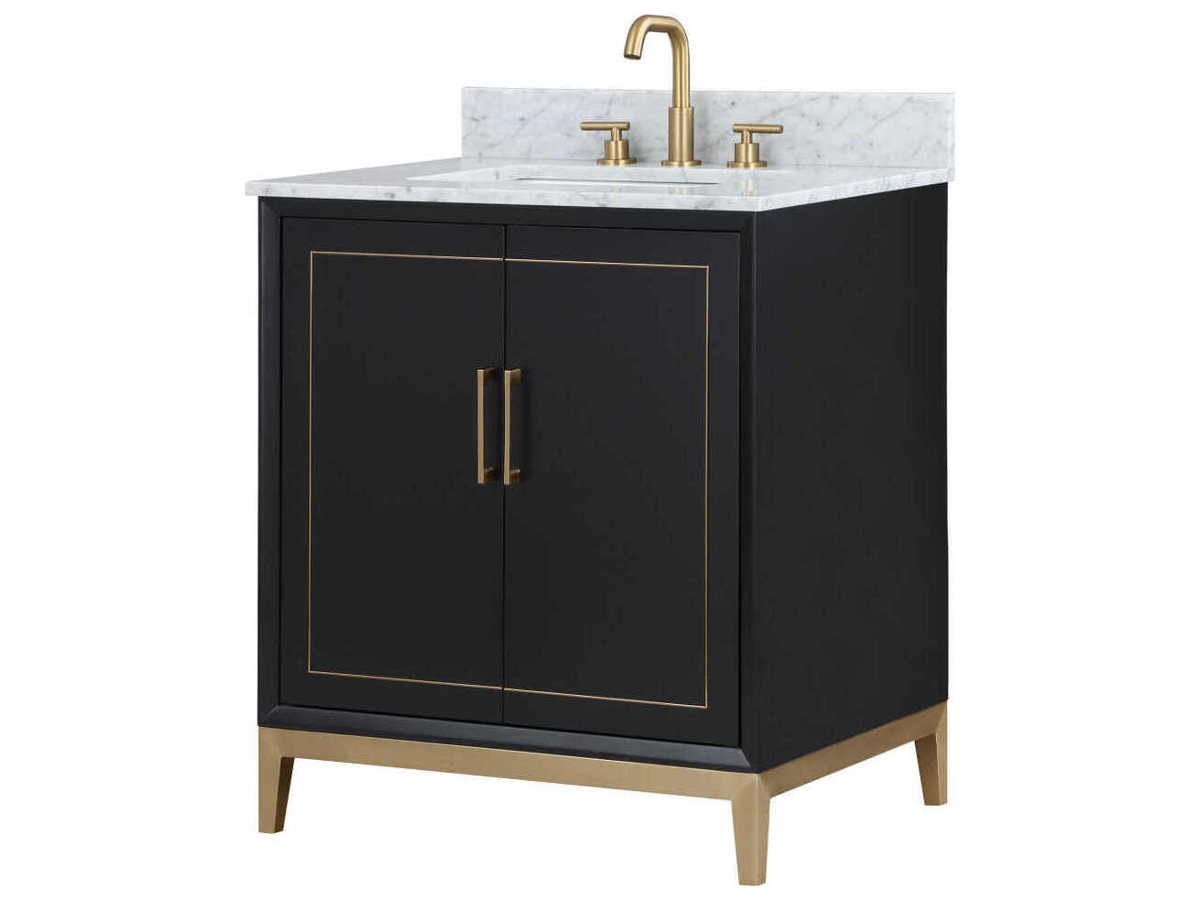 BEMMA Gracie 30" Midnight Black Satin Brass Vanity