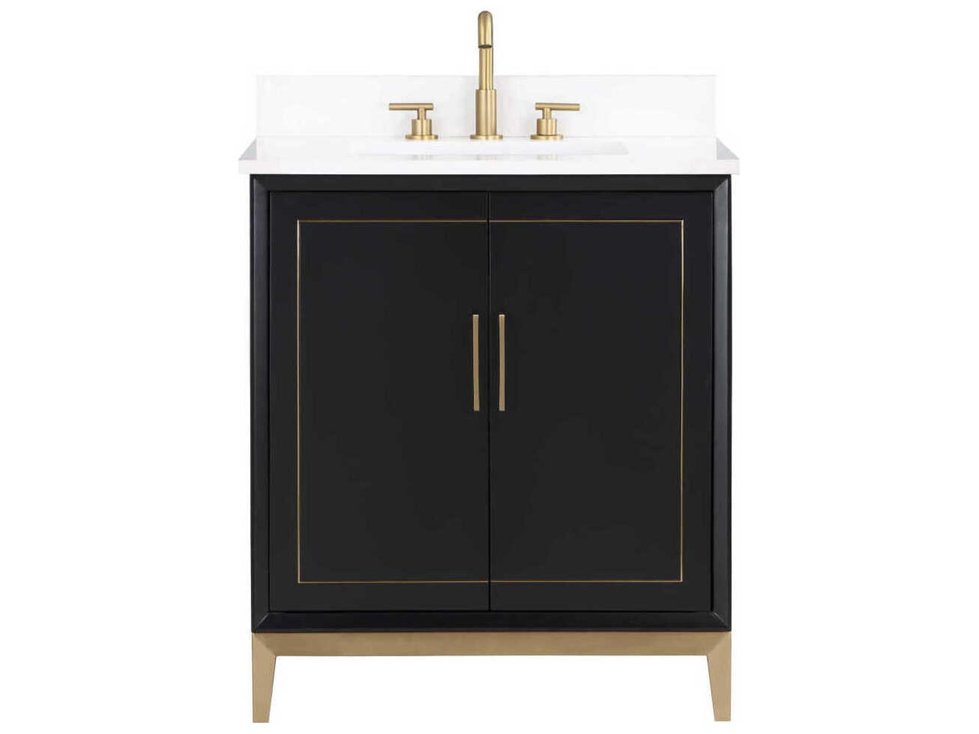 BEMMA Gracie 30" Midnight Black Satin Brass Vanity