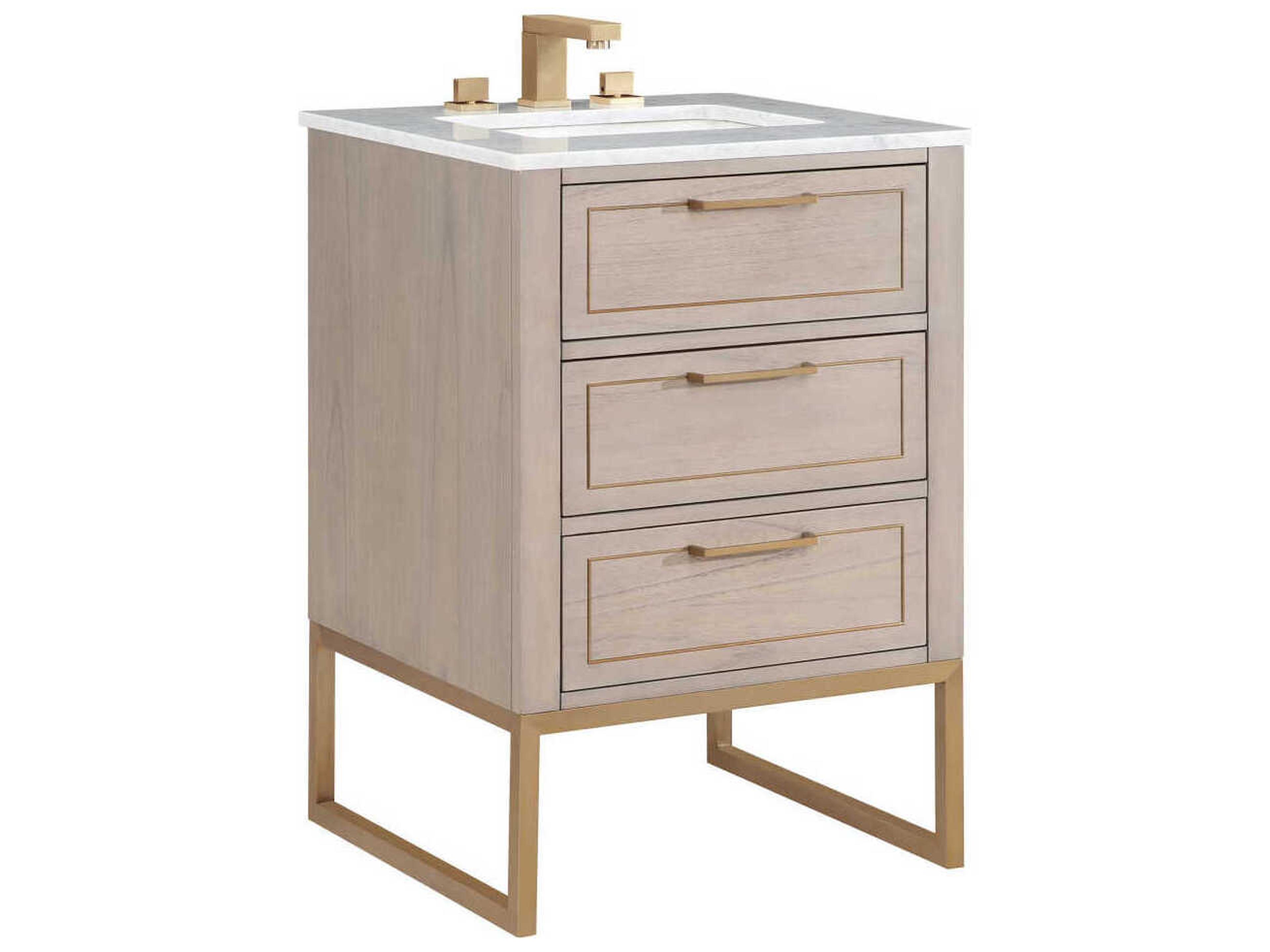 BEMMA Markham 24" Cashmere Grey Satin Brass Vanity