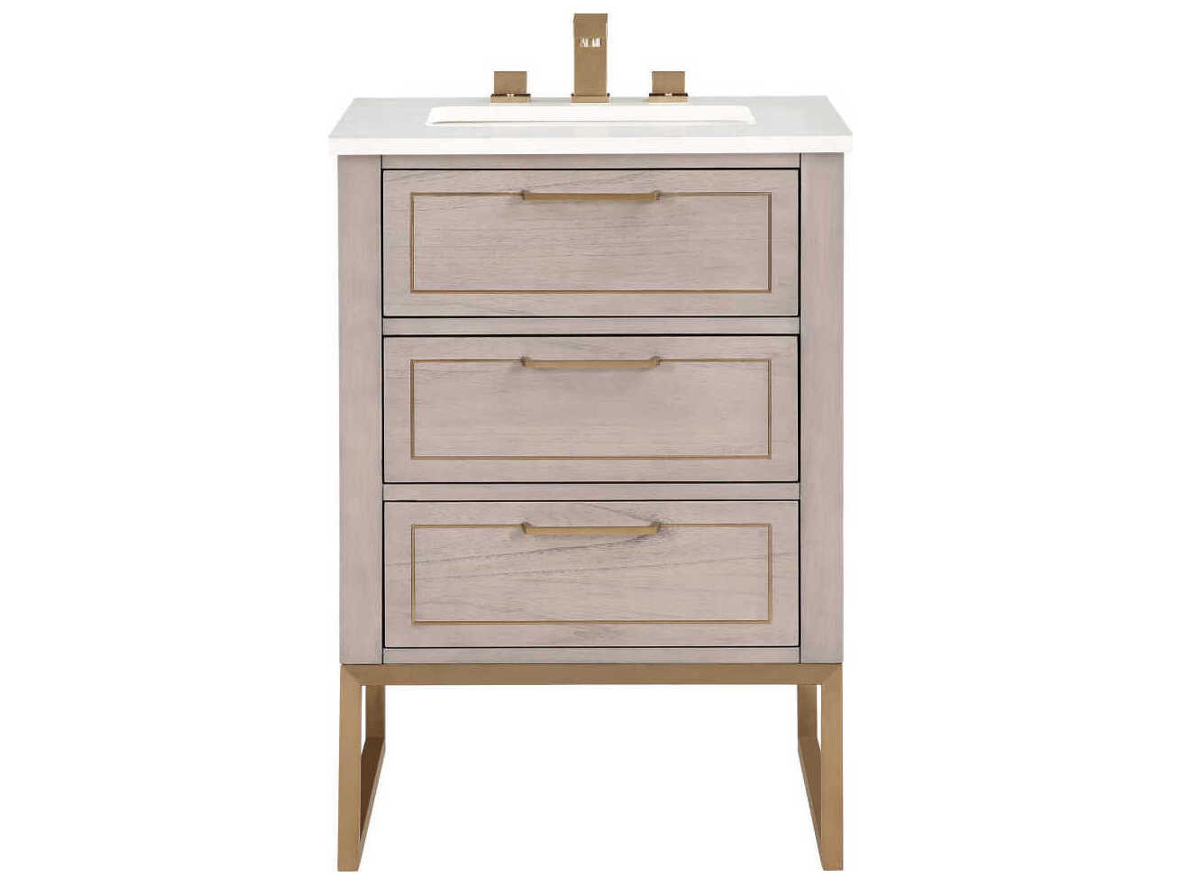 BEMMA Markham 24" Cashmere Grey Satin Brass Vanity