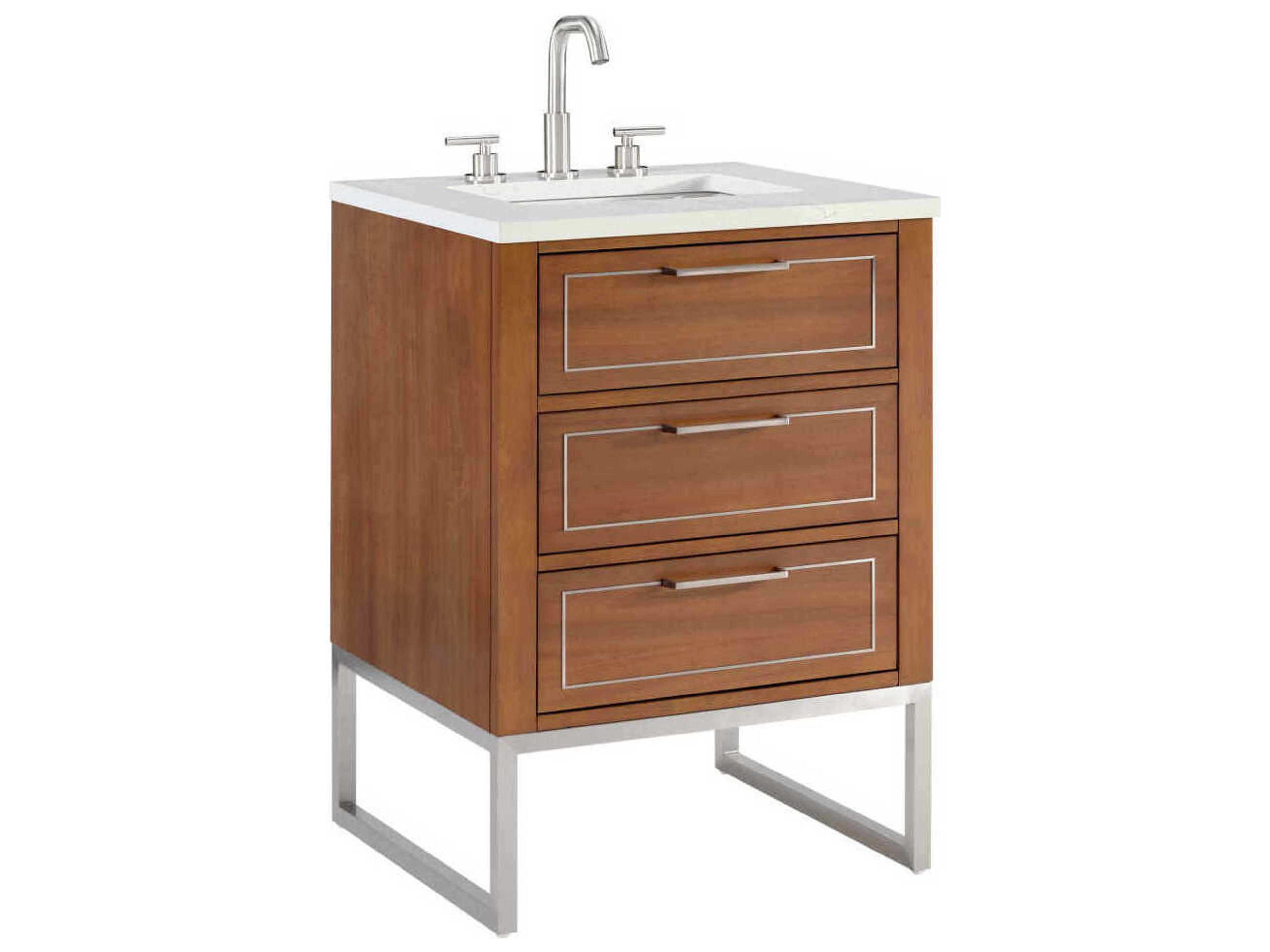 BEMMA Markham 24" Walnut Brushed Nickel Vanity