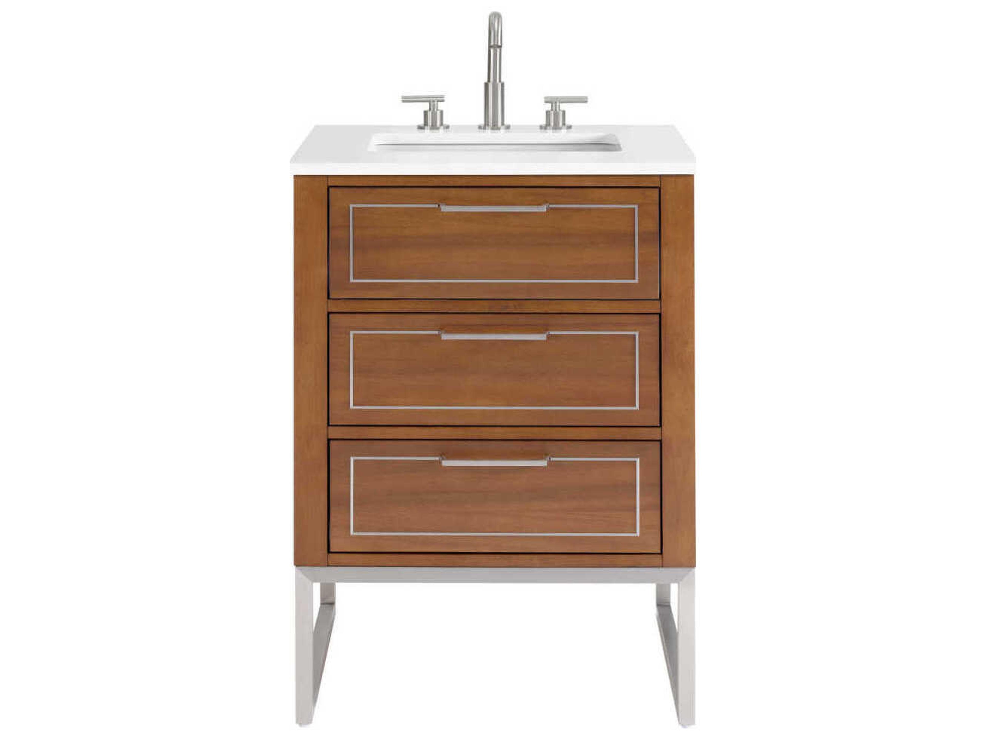 BEMMA Markham 24" Walnut Brushed Nickel Vanity