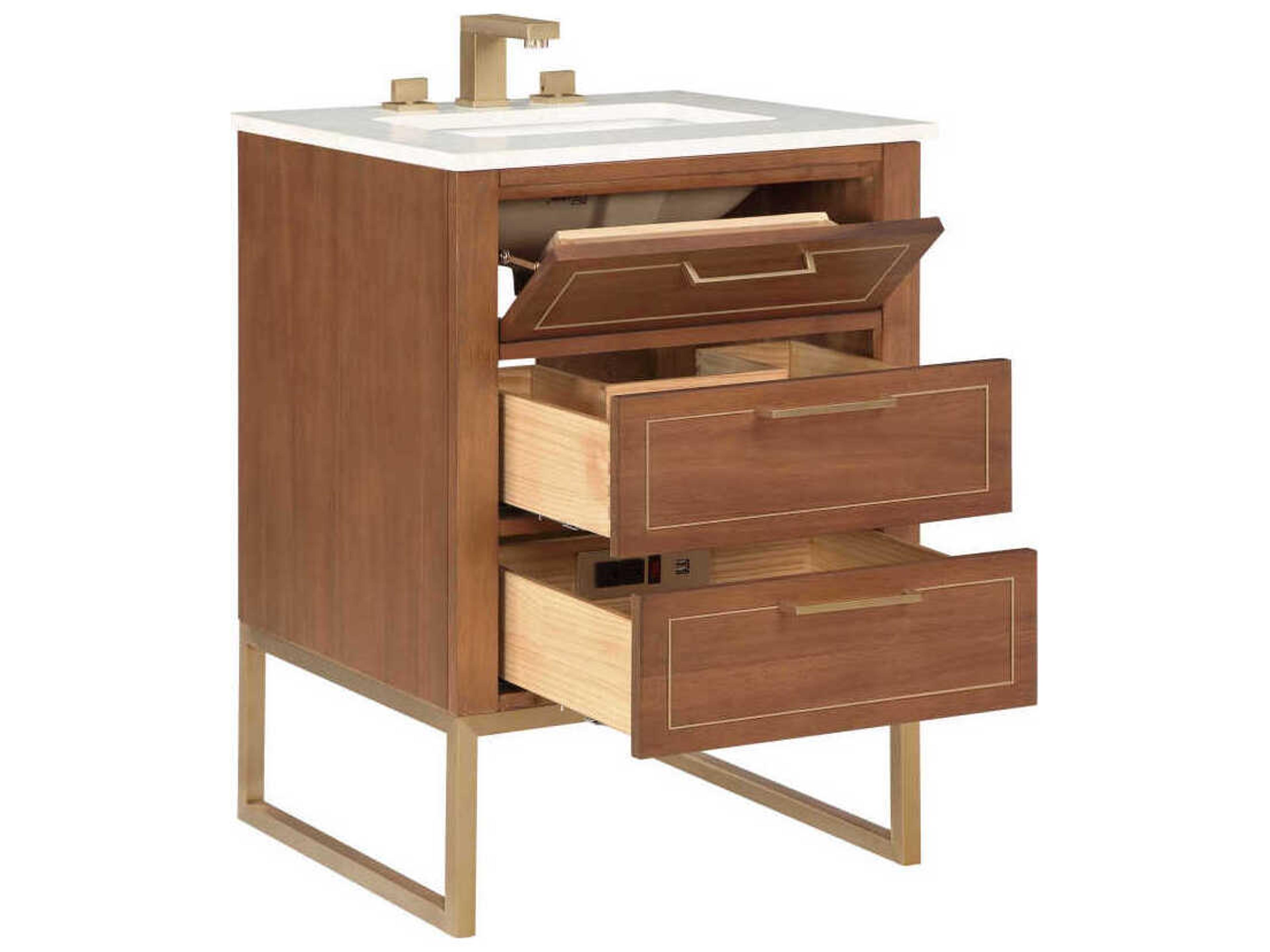 BEMMA Markham 24" Walnut Satin Brass Vanity