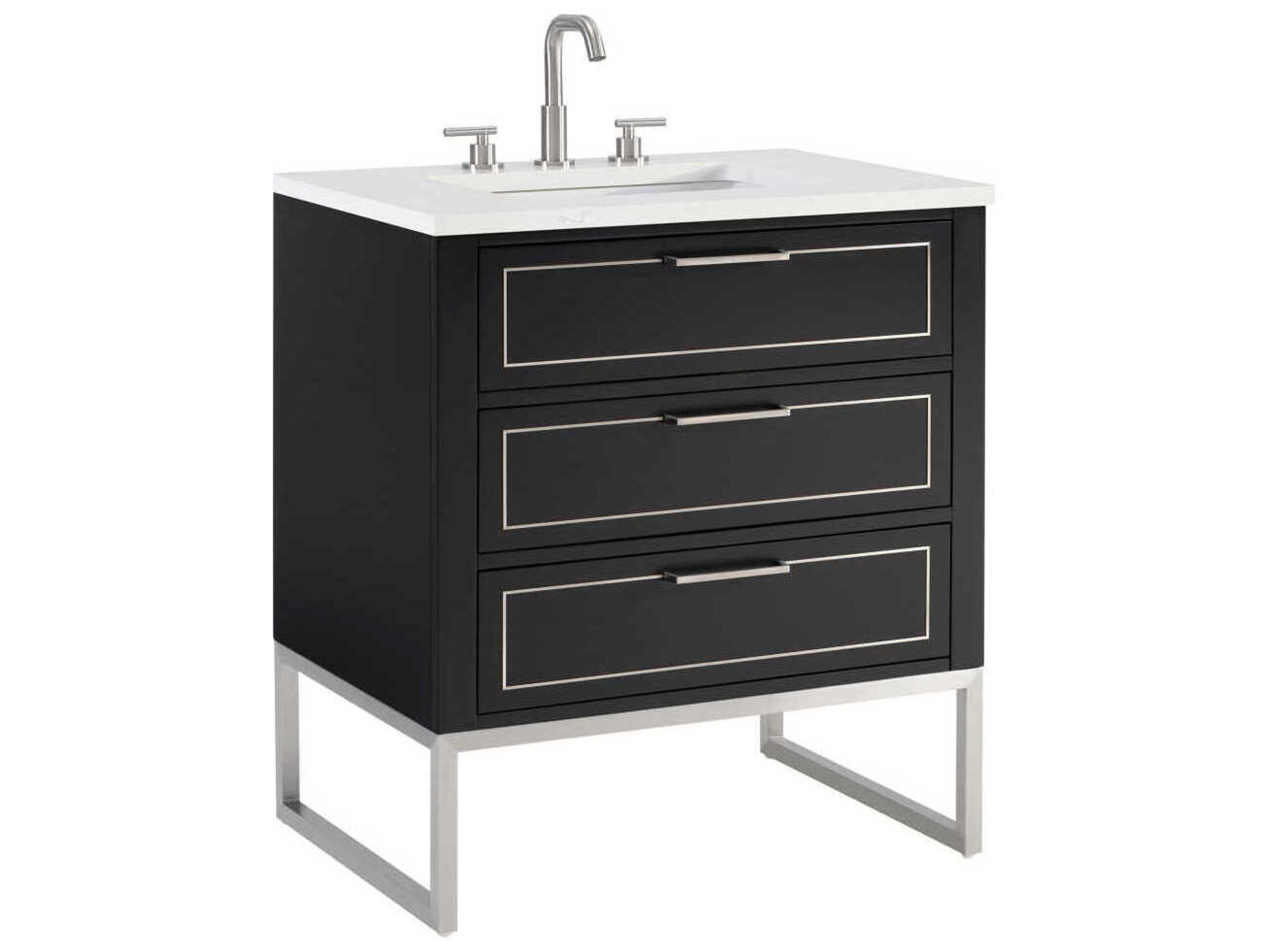 BEMMA Markham 30" Midnight Black Brushed Nickel Vanity