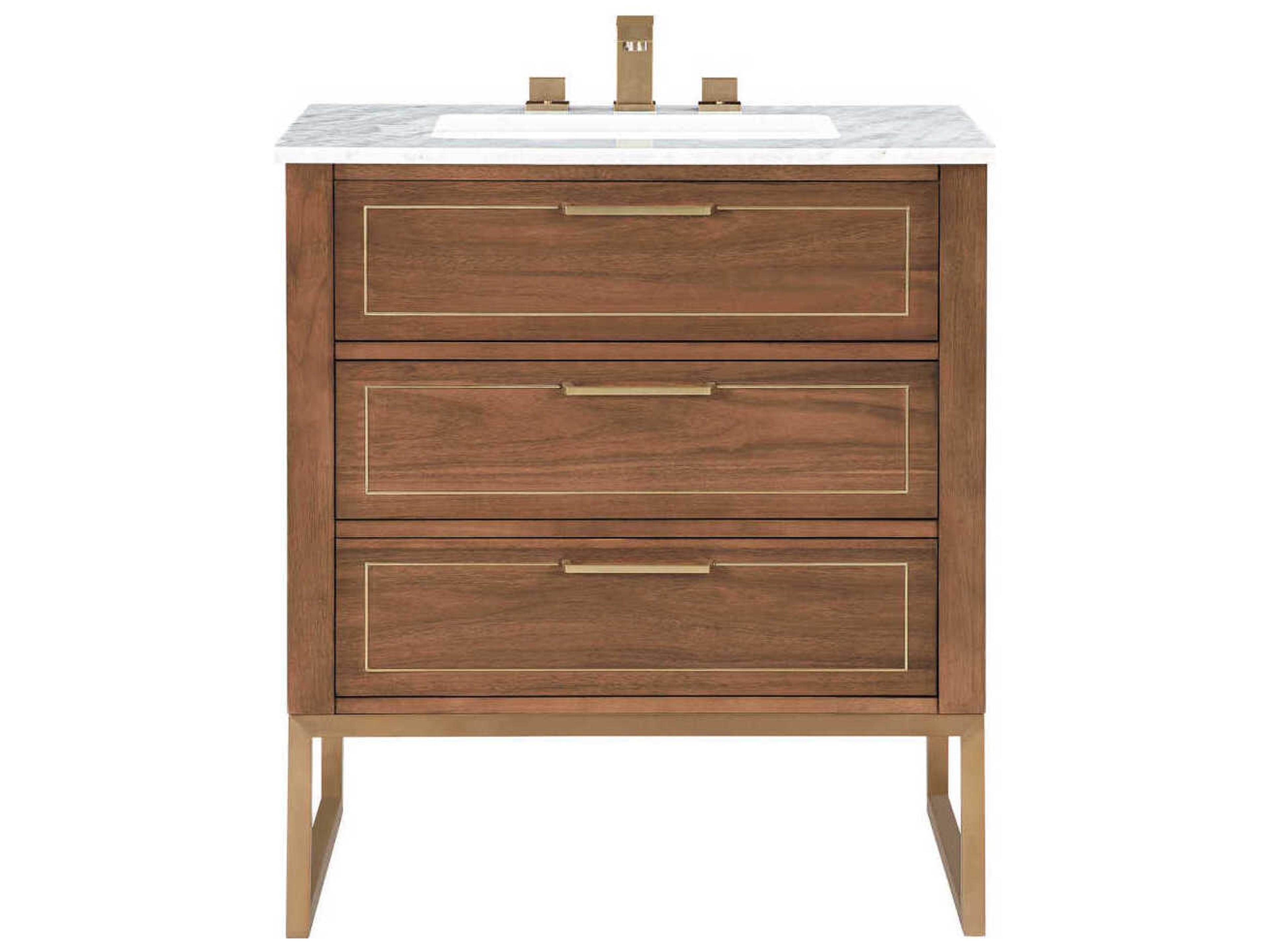BEMMA Markham 30" Walnut Satin Brass Vanity