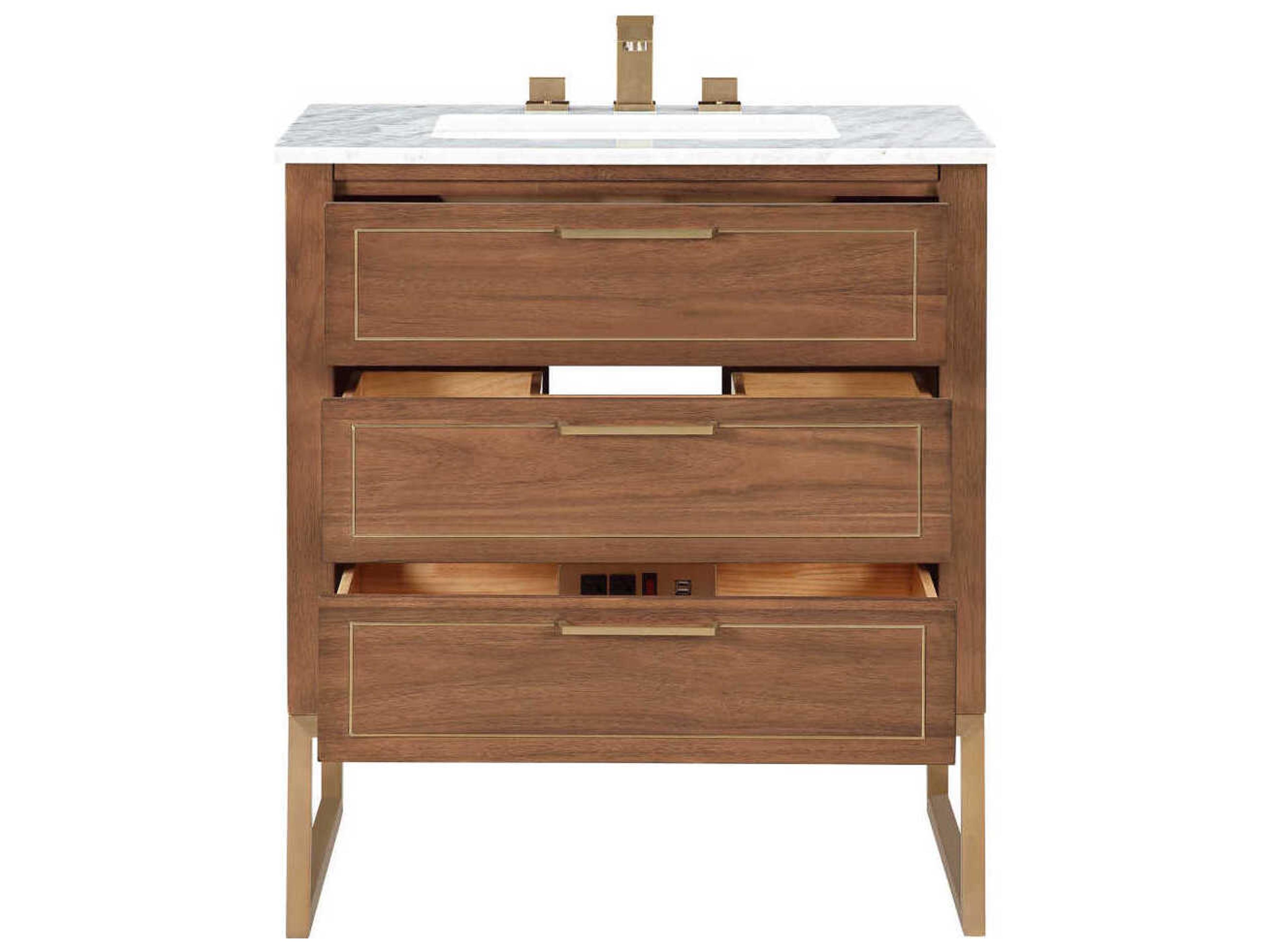 BEMMA Markham 30" Walnut Satin Brass Vanity