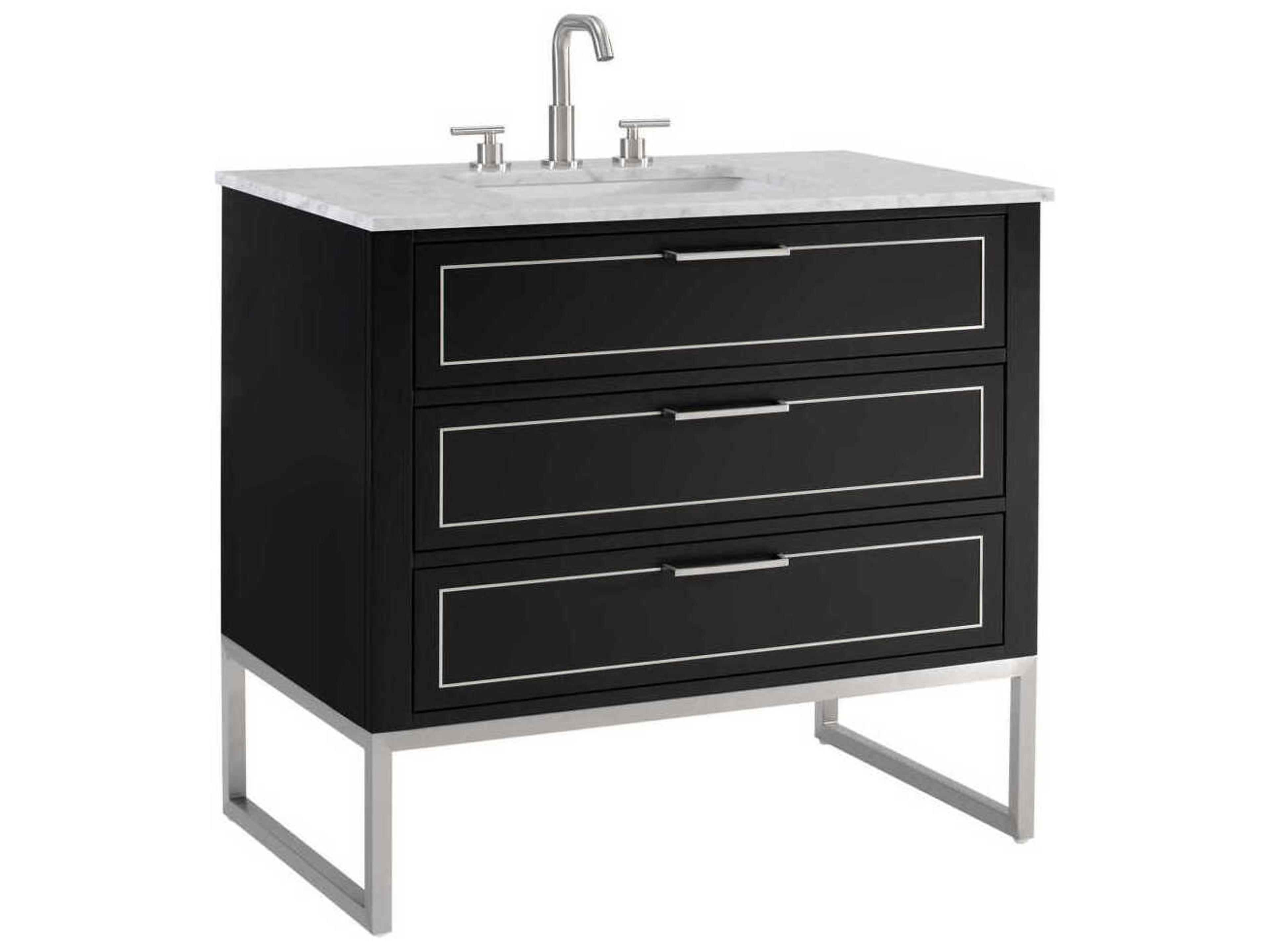 BEMMA Markham 36" Midnight Black Brushed Nickel Vanity