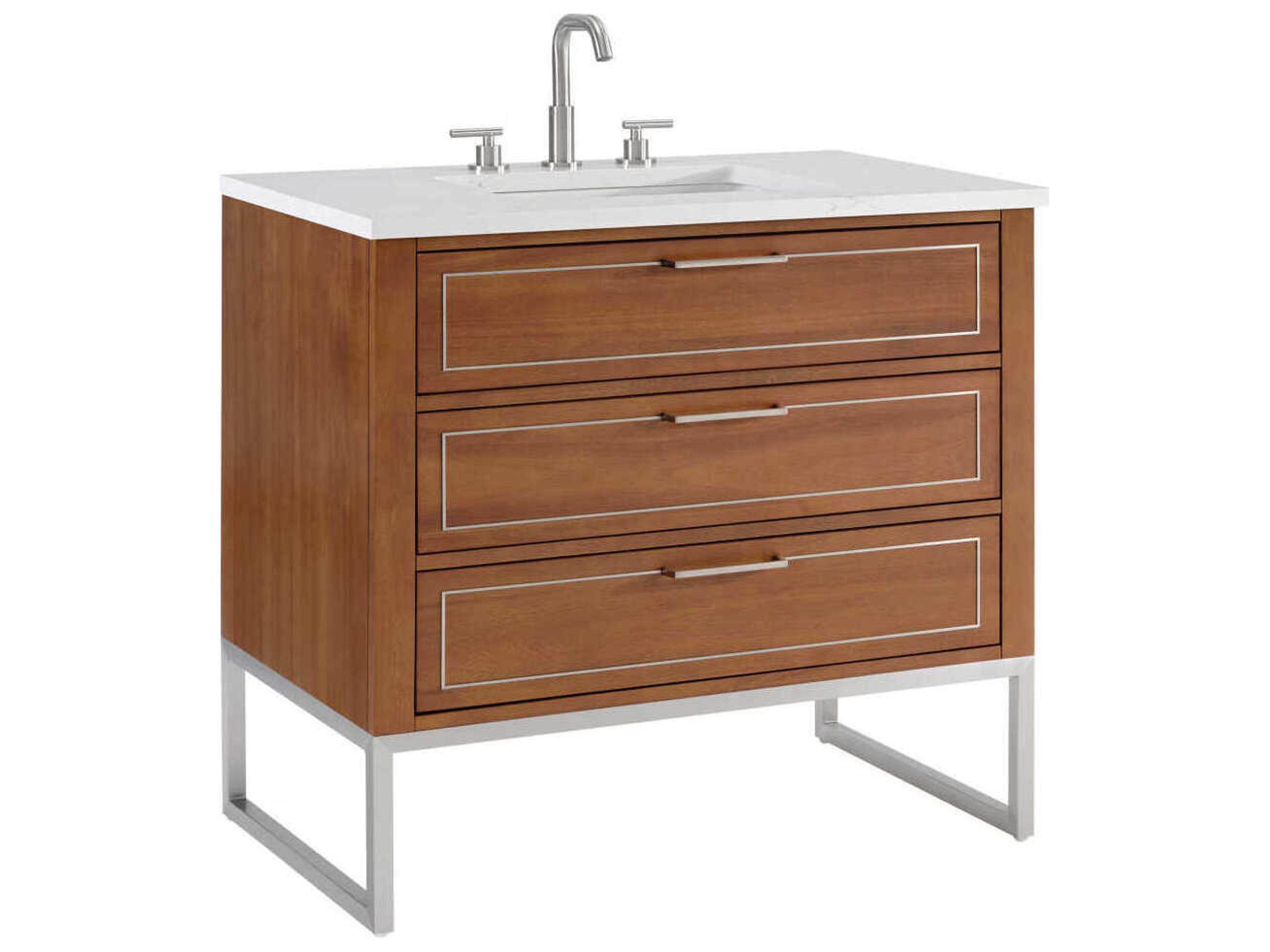 BEMMA Markham 36" Walnut Brushed Nickel Vanity