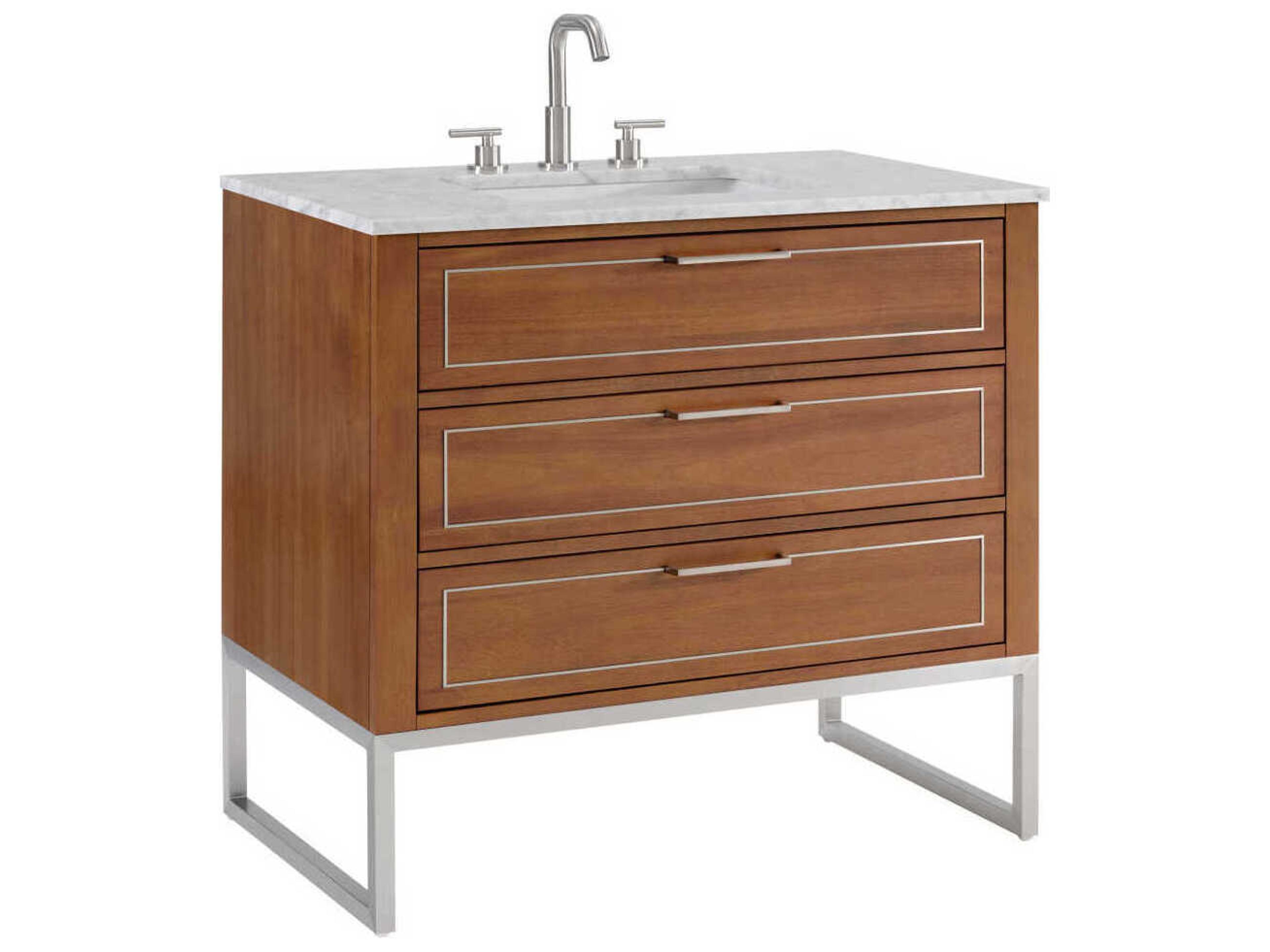 BEMMA Markham 36" Walnut Brushed Nickel Vanity