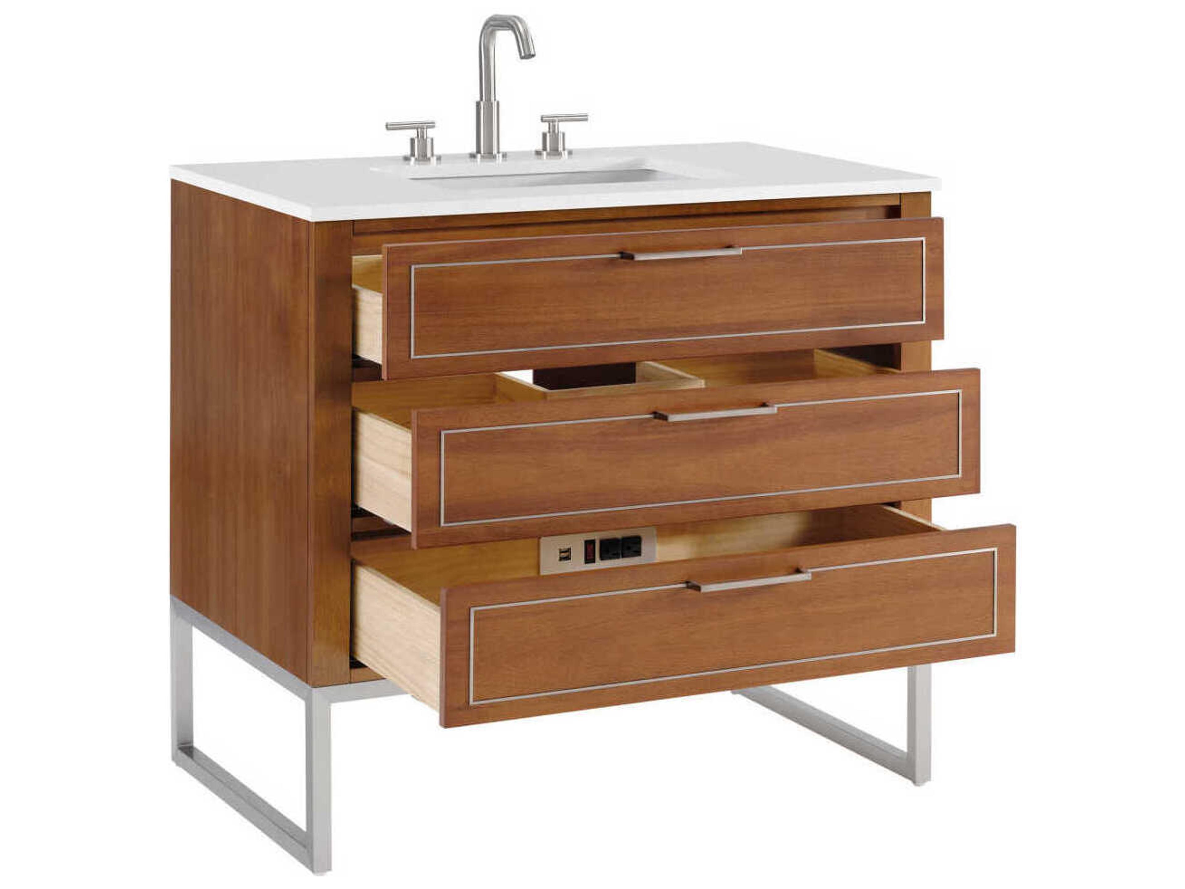BEMMA Markham 36" Walnut Brushed Nickel Vanity