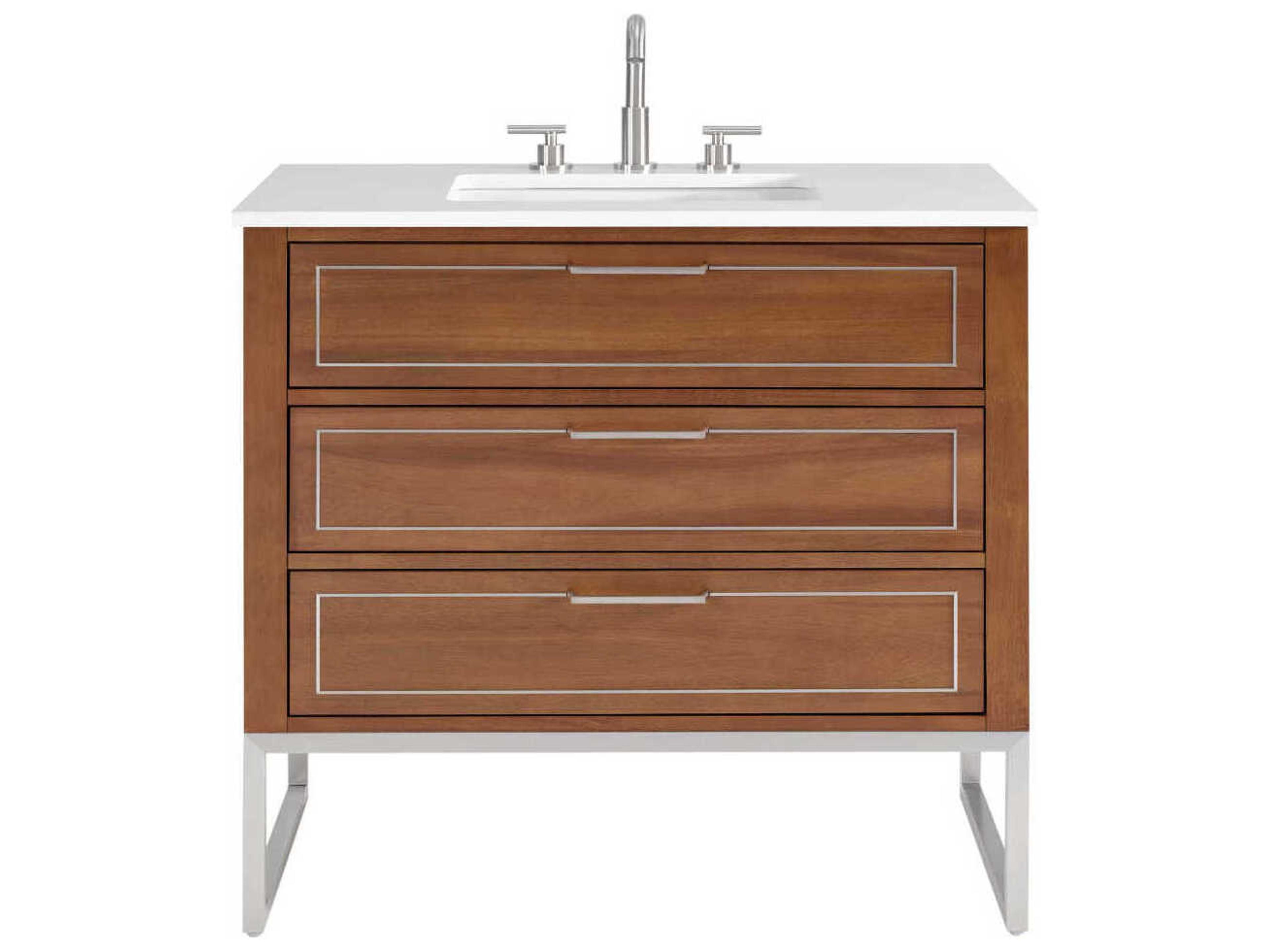 BEMMA Markham 36" Walnut Brushed Nickel Vanity