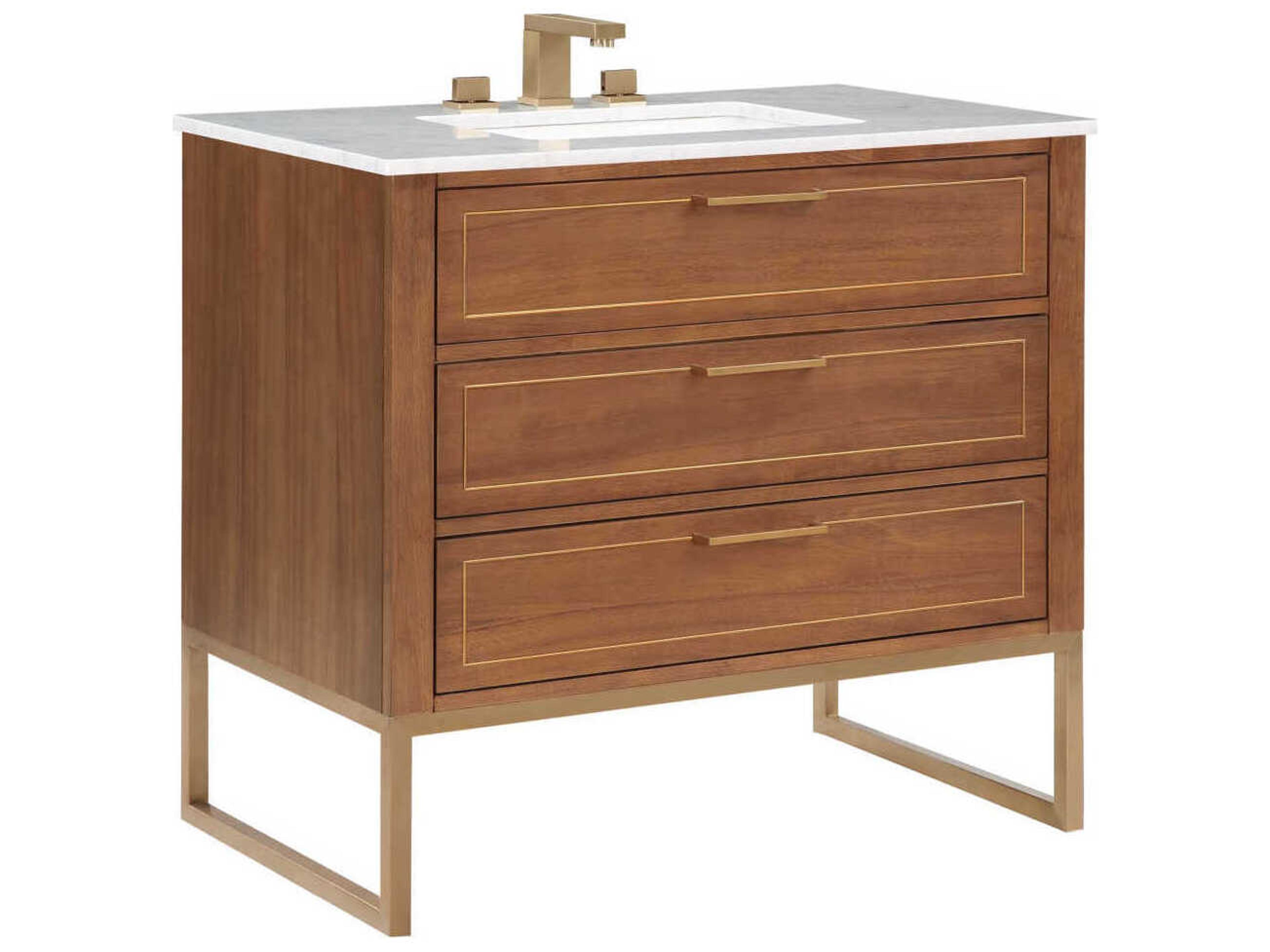 BEMMA Markham 36" Walnut Satin Brass Vanity