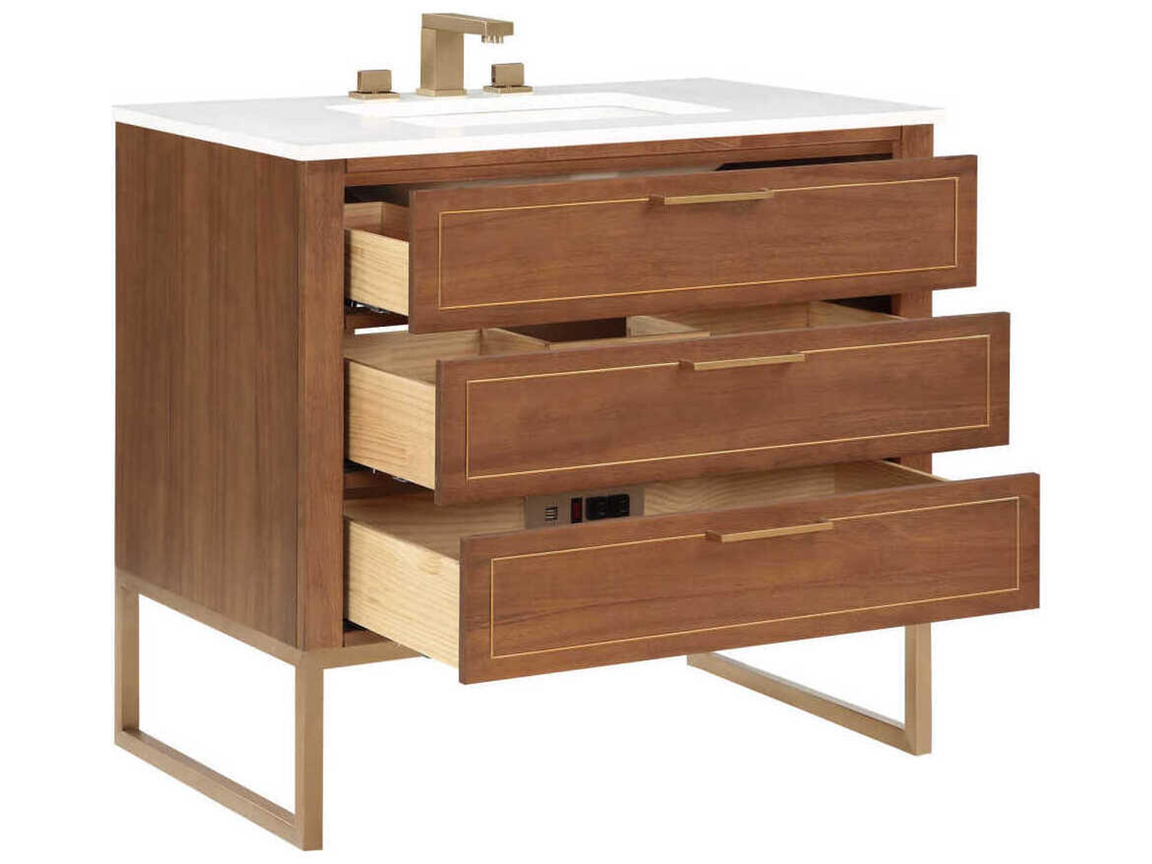 BEMMA Markham 36" Walnut Satin Brass Vanity