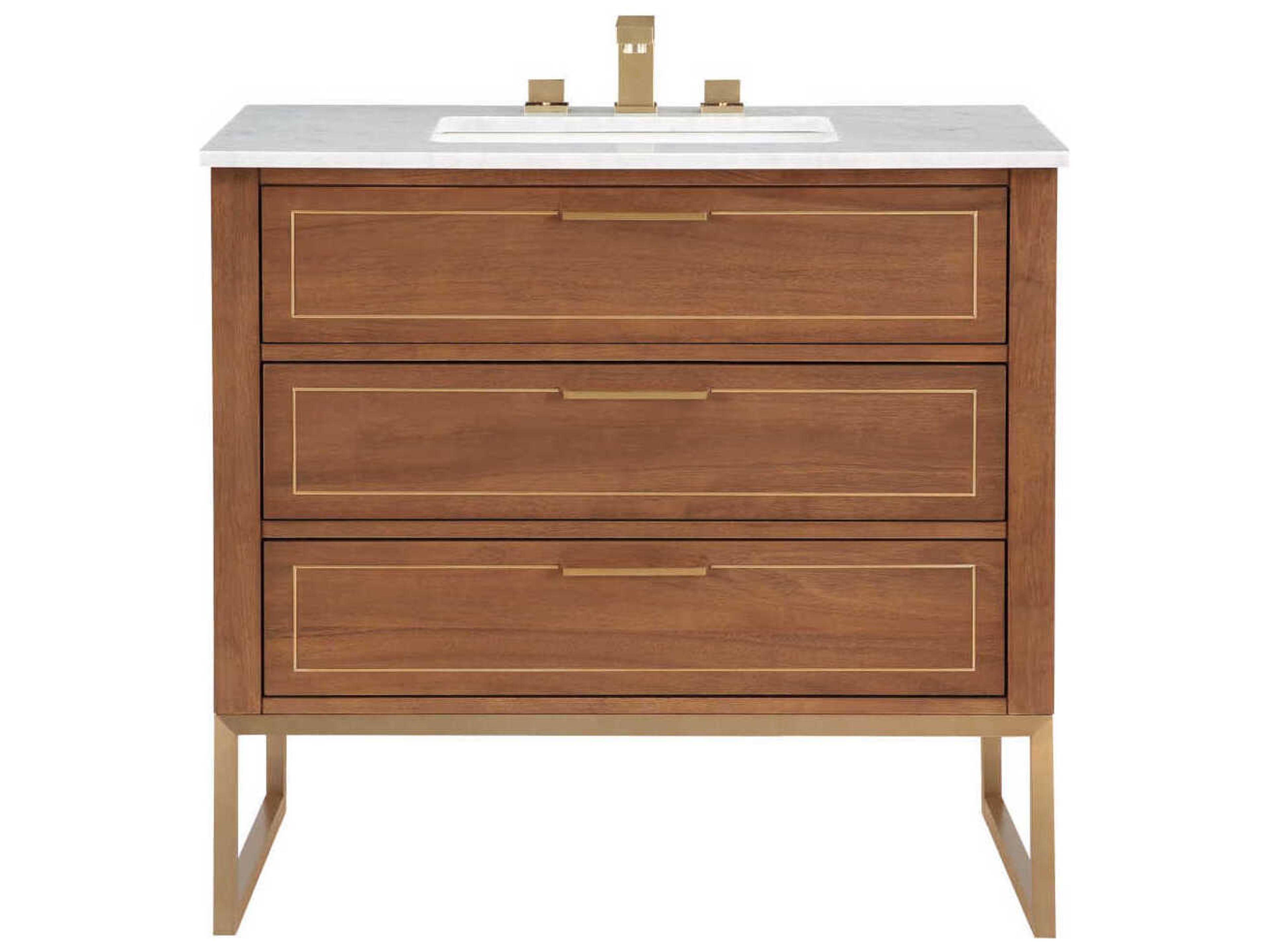 BEMMA Markham 36" Walnut Satin Brass Vanity