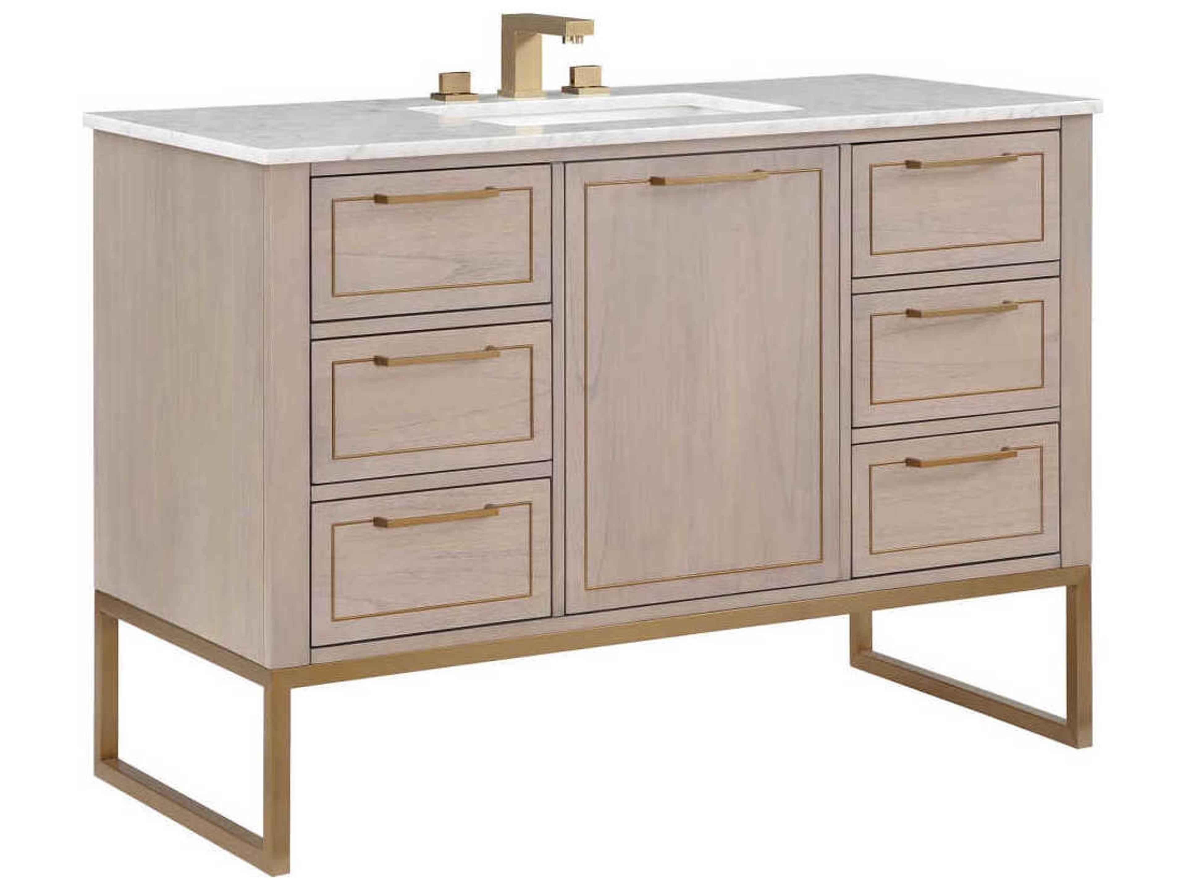 BEMMA Markham 48" Cashmere Grey Satin Brass Vanity