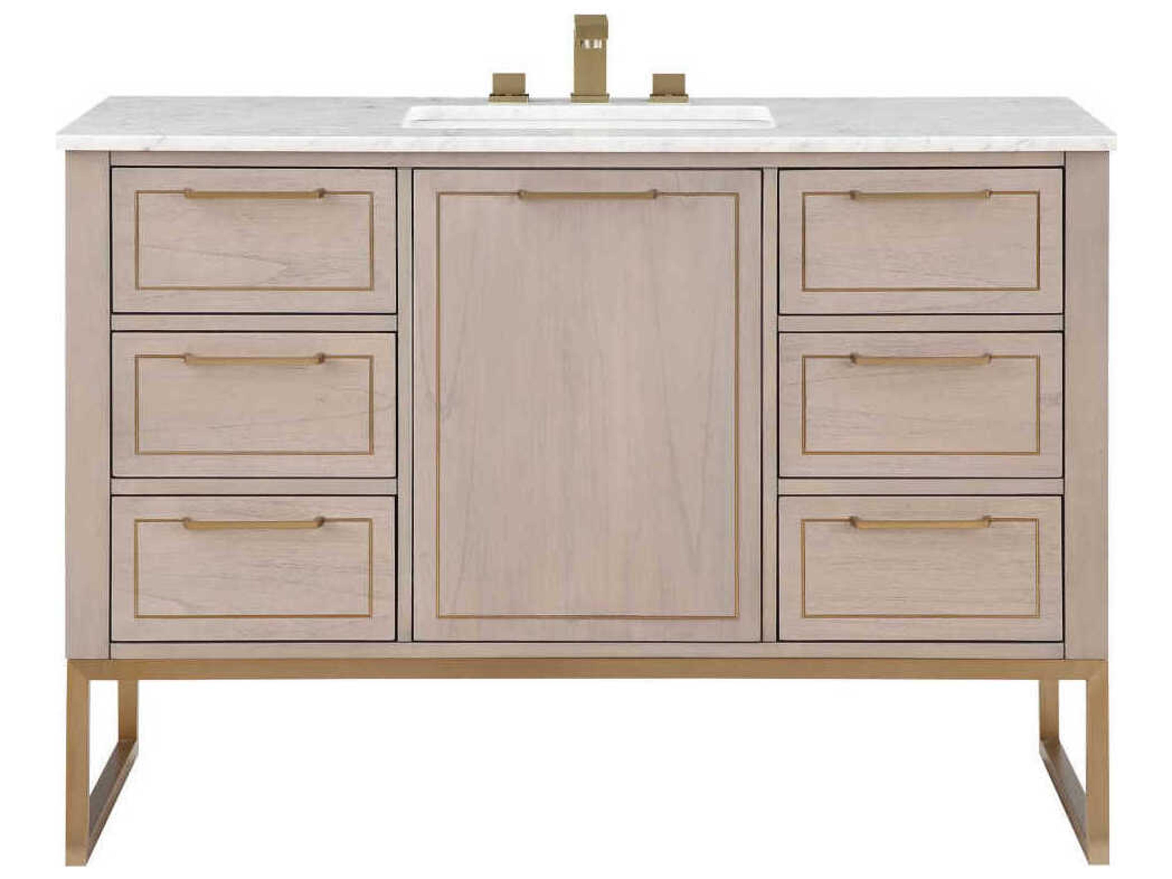 BEMMA Markham 48" Cashmere Grey Satin Brass Vanity